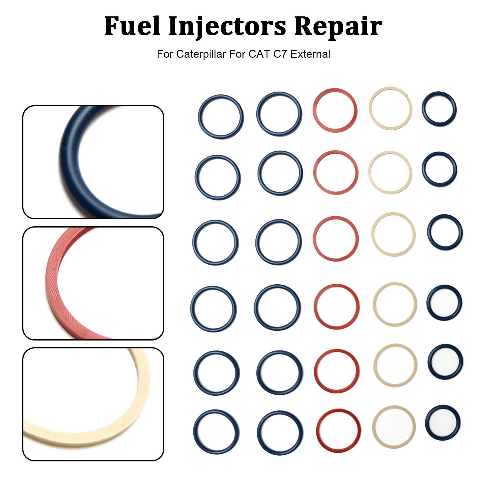 PALASER Caterpillar C7 Fit Cat C7 External 6PCS Fuel Injectors Seal O-ring Kit - Image 7