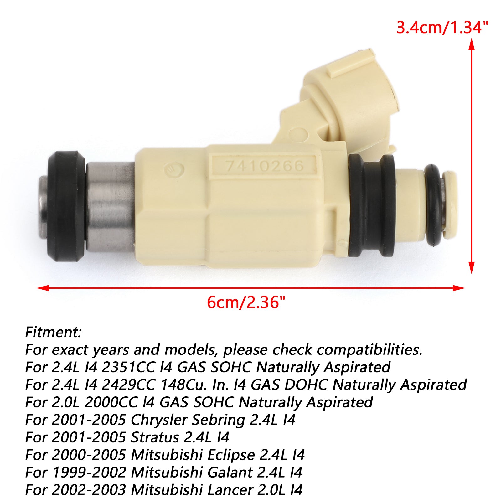 PALASER F410261 MR507252 842-12299 1PCS Fuel Injectors For Mitsubishi Eclipse Lancer Chrysler CDH-240 842-12299 - Image 2