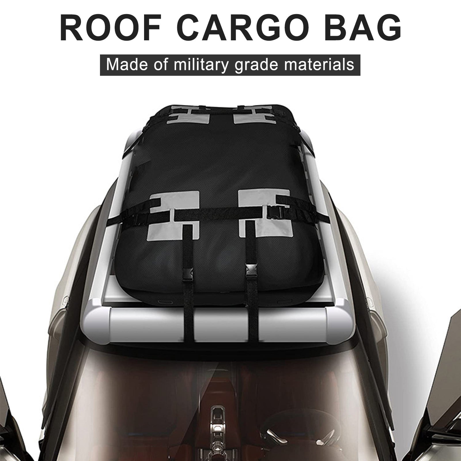 PALASER Waterproof Car Roof Top Rack Carrier Cargo Bag Luggage Cube Bag W/ Non-slip Mat - Image 5