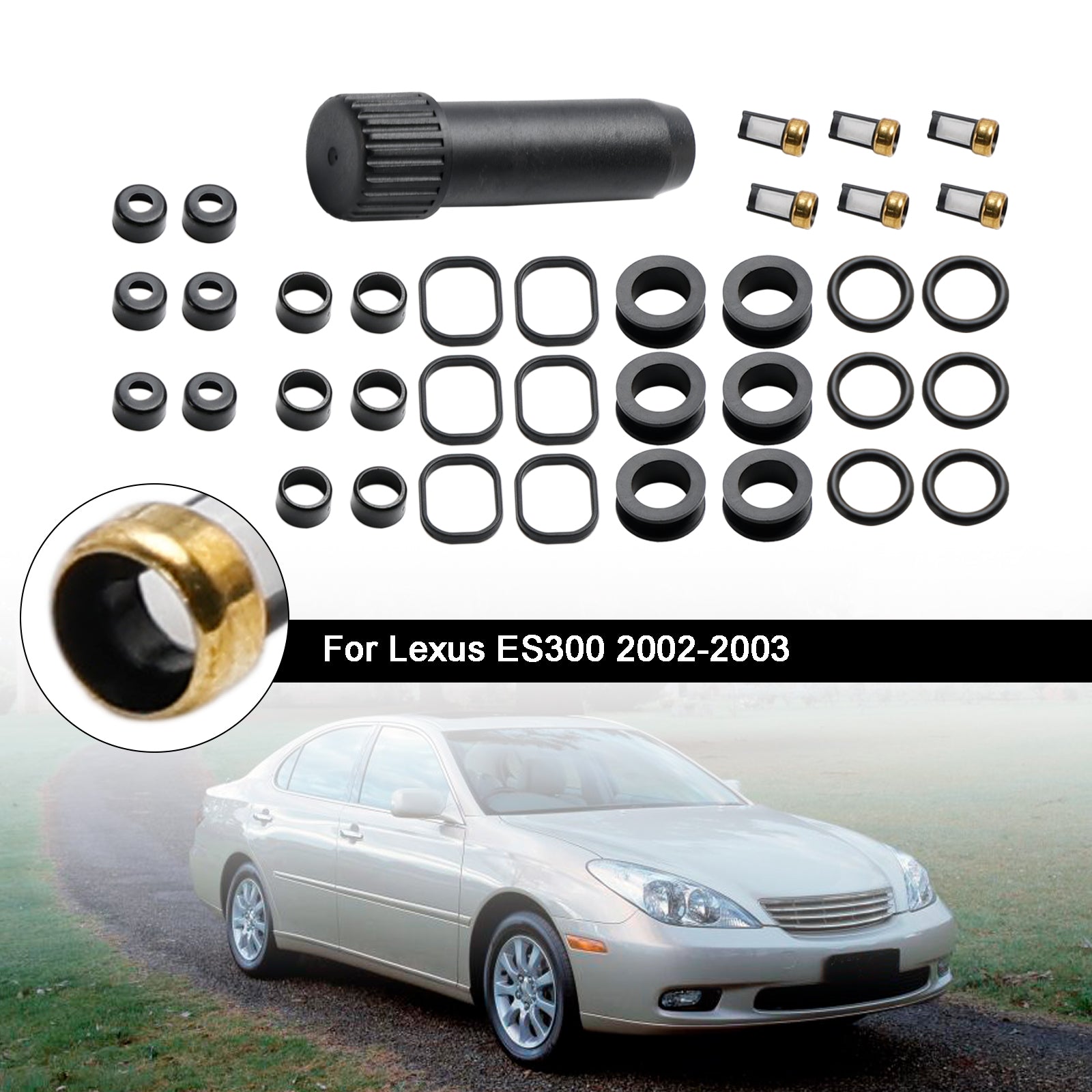 PALASER 2002-2003 Lexus ES300 Fuel Injector Repair Seal Kit 23250-20030 FJ644 - Image 3