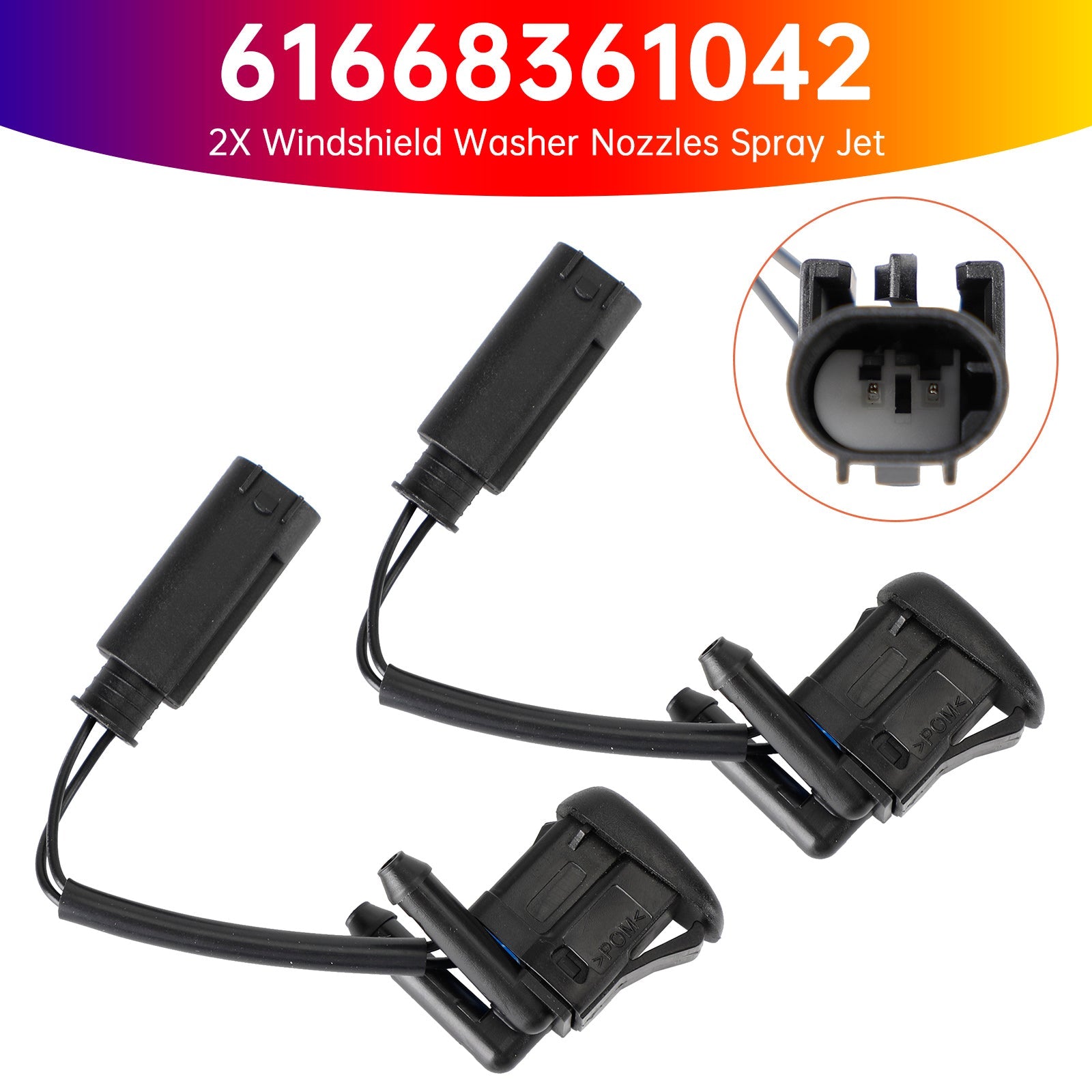 PALASER 2X Windshield Wiper Nozzle Spray Jet Heated For BMW 5 Series E39 61668361042
