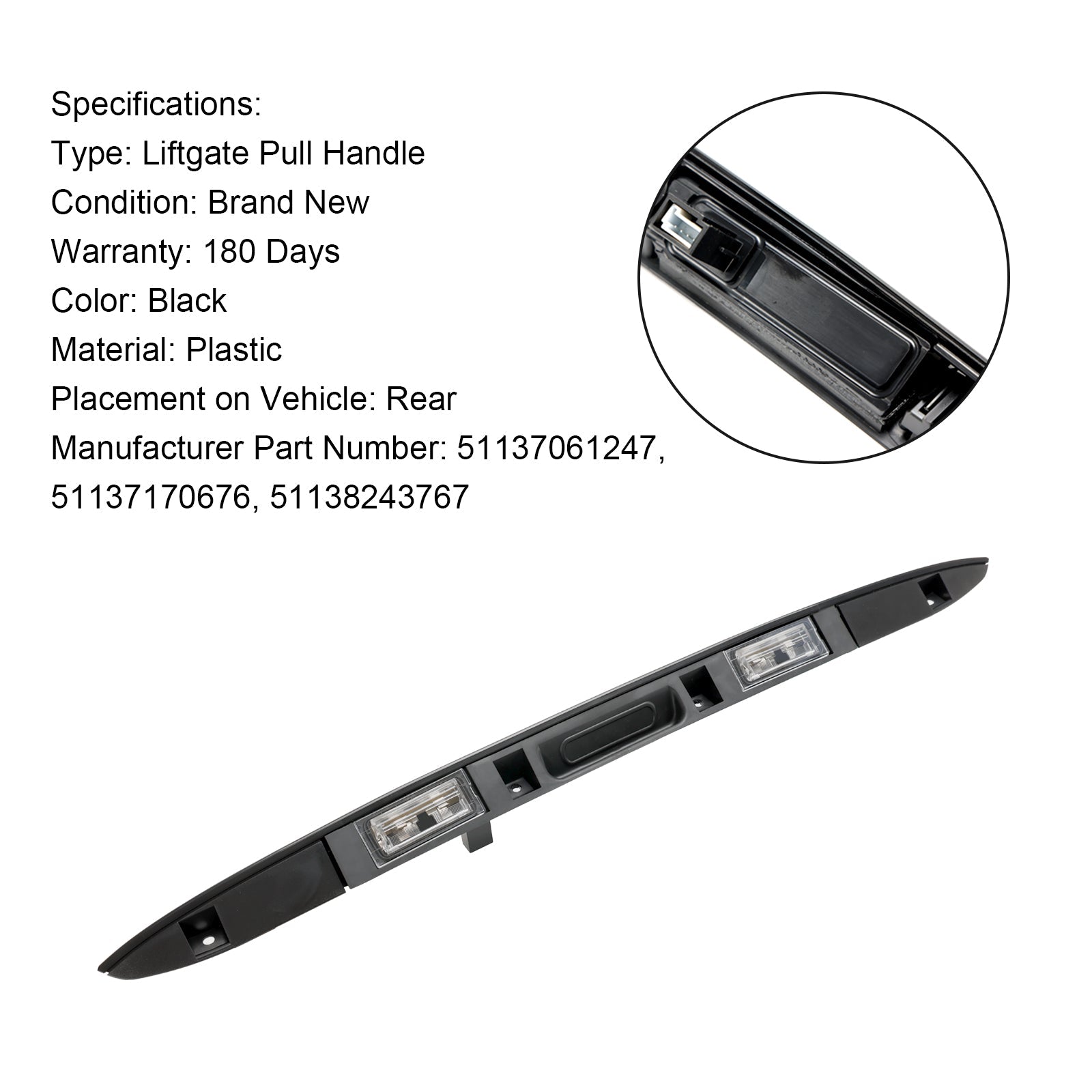 PALASER 2001-2006 BMW X5 E53 Trunk Lid Licence Plate Grip With Key Button 51137170676 51137061247 51138243767 - Image 10