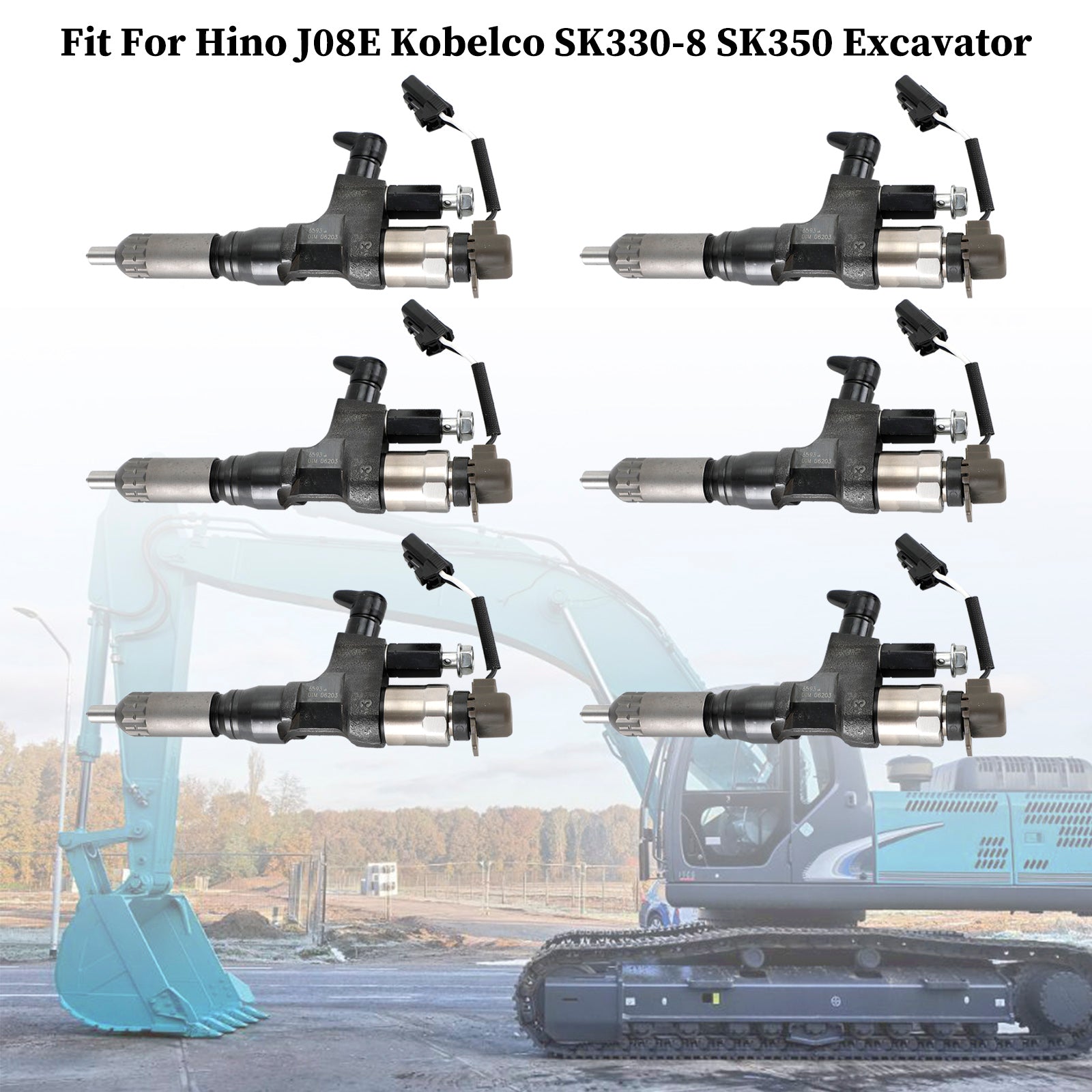 PALASER 6PCS Fuel Injectors 095000-6593 Fit Hino J08E Kobelco 1984-2018 3.8 4.7 Diesel - Image 7