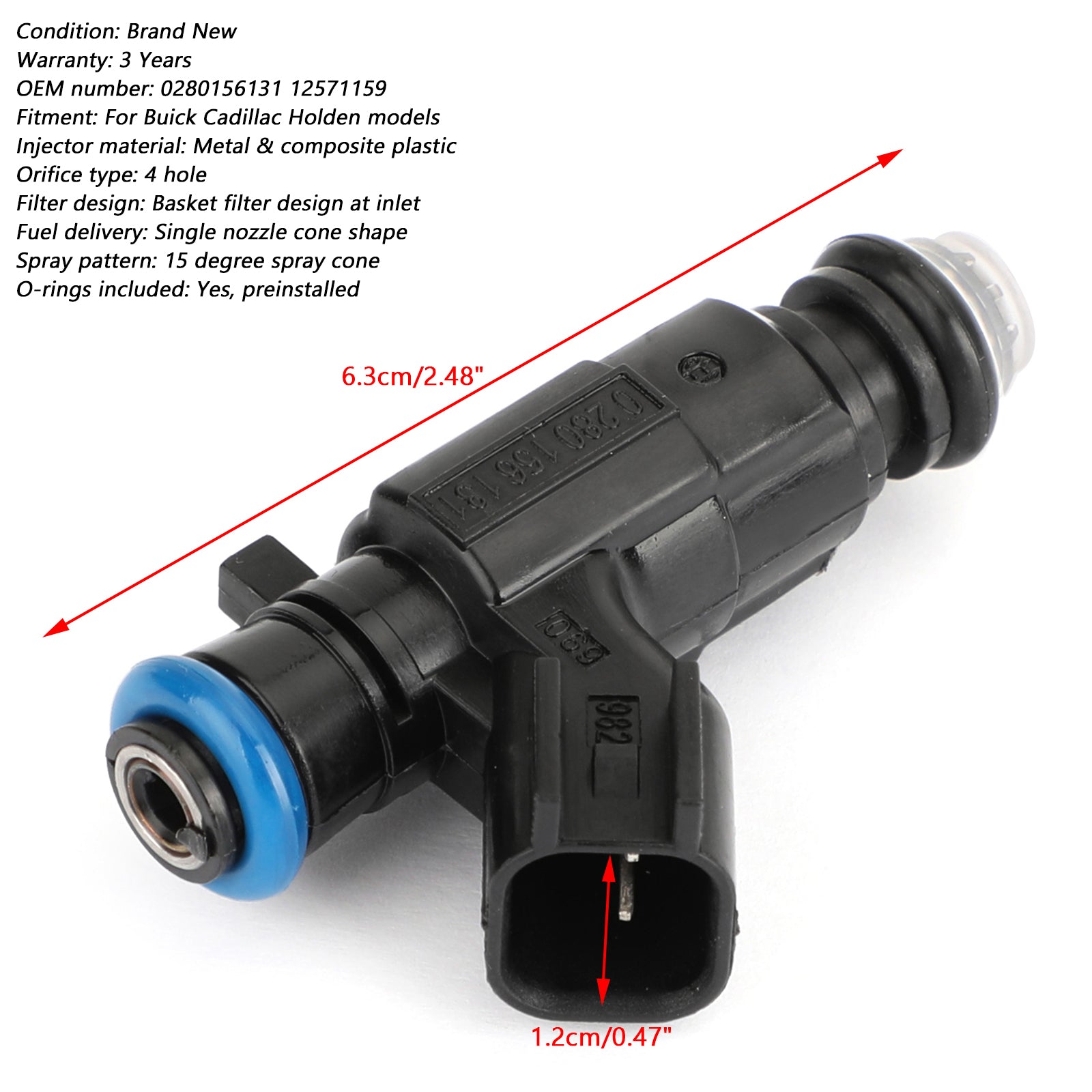 PALASER 2005-2008 Buick Allure/lacrosse 3.6L 6PCS Fuel Injectors 0280156131 12571159 - Image 2