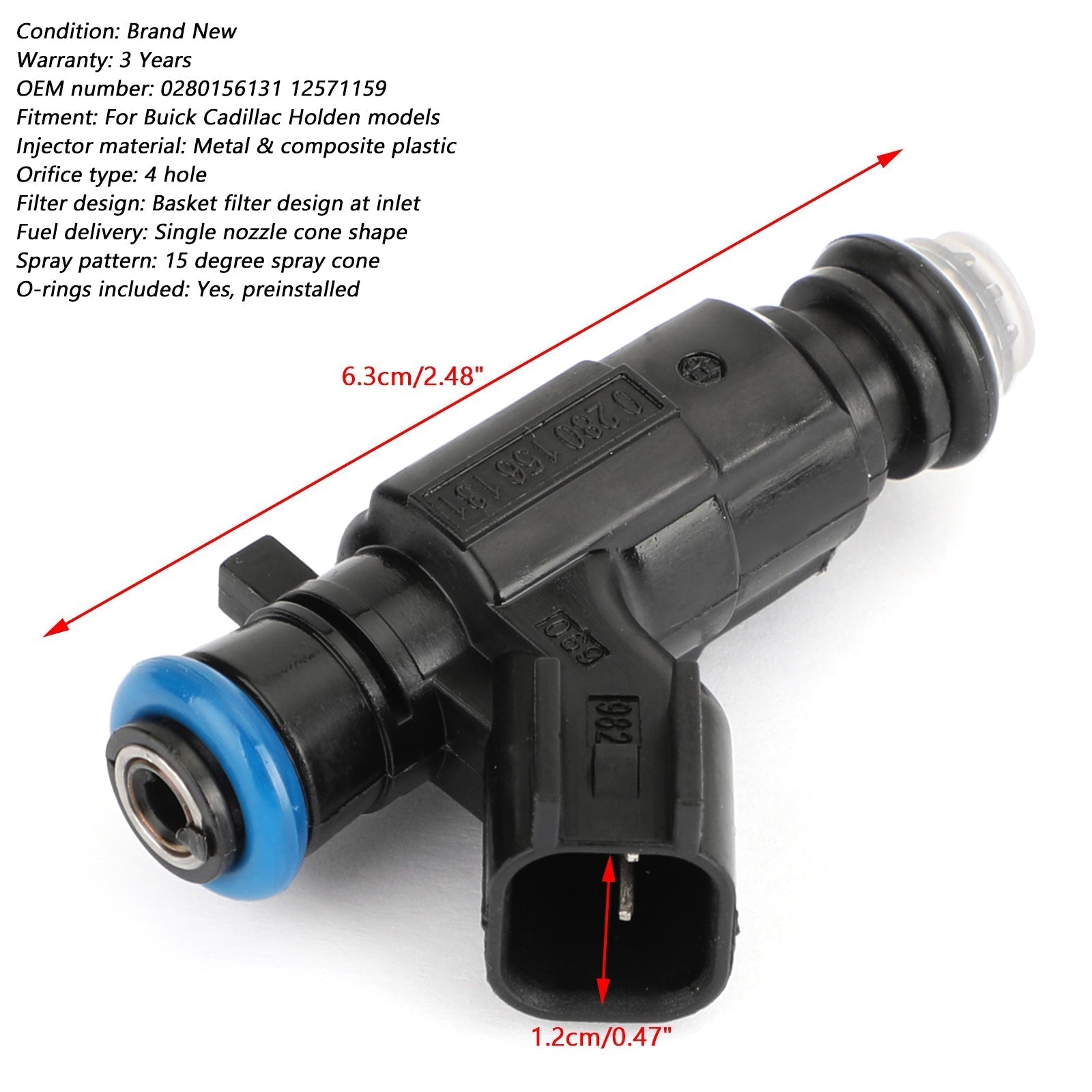 PALASER 2004-2007 Cadillac Srx 3.6L 6PCS Fuel Injectors 0280156131 12571159 - Image 2