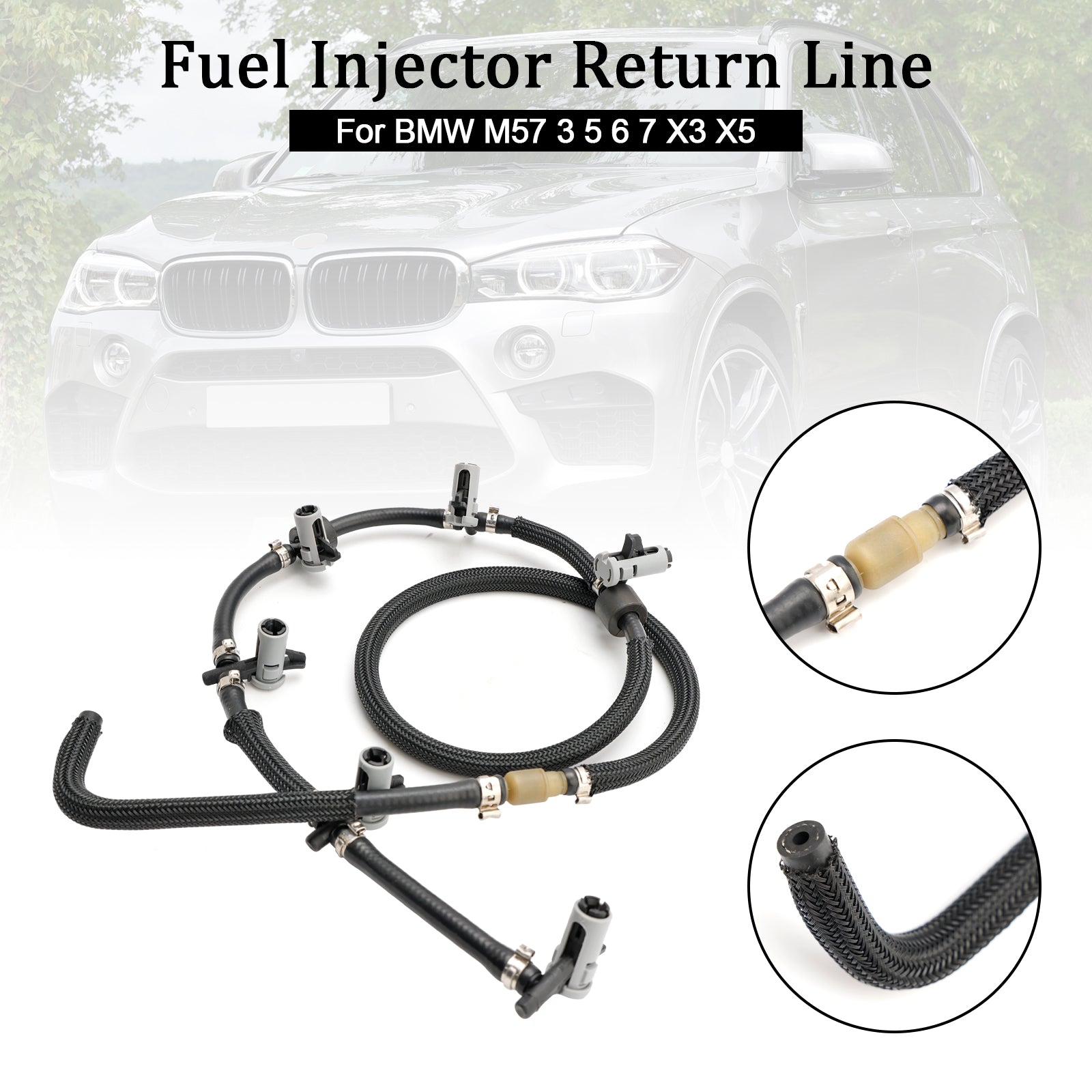 PALASER BMW 3 5 6 7 X3 X5 X6 Fuel Return Line Hose Pipe Injector Hose Leak Line 13537792870 - Image 4