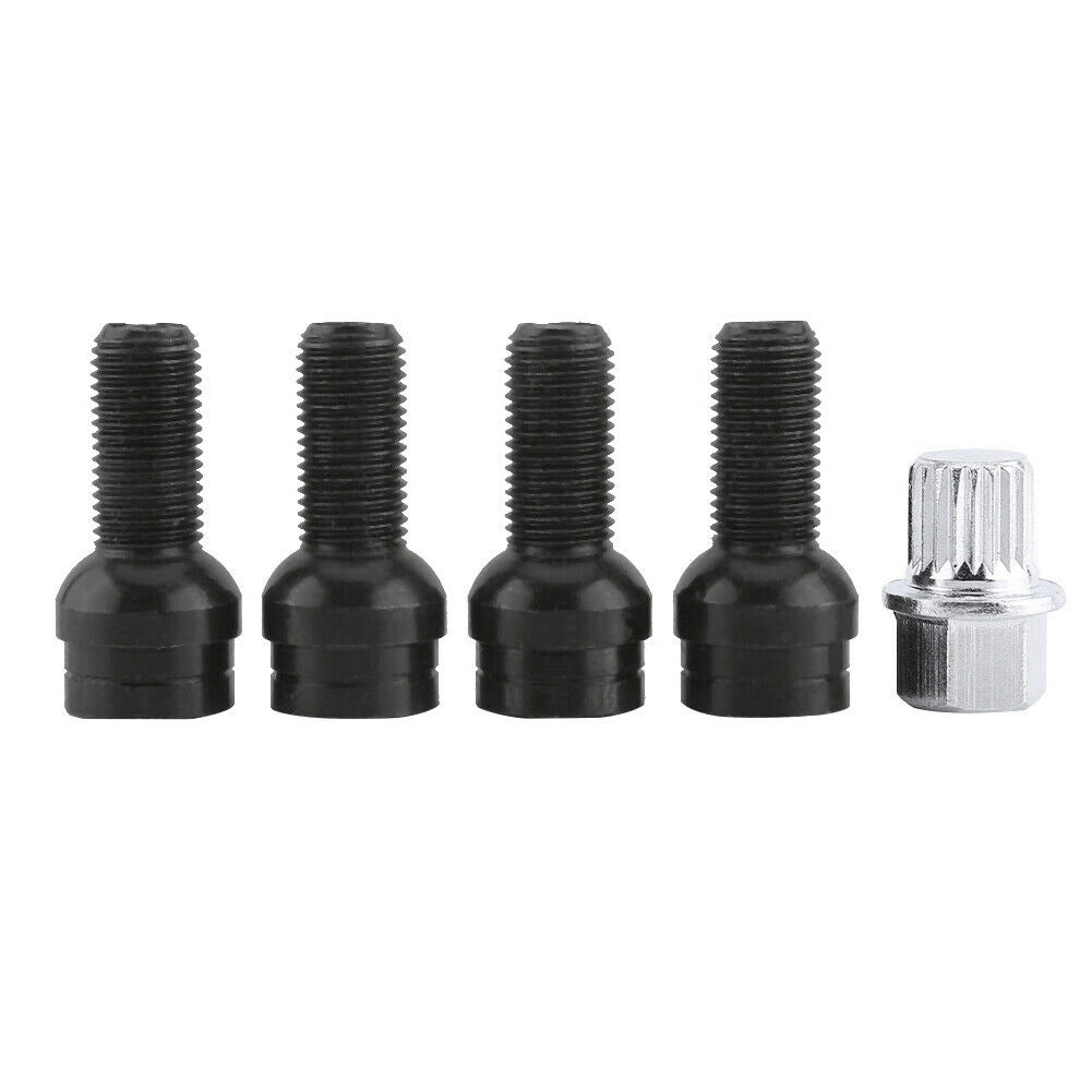 PALASER 4+1 17mm Steel Wheel Bolt & Lock Lug Nut Set With Key For Vw Golf Audi - Image 4