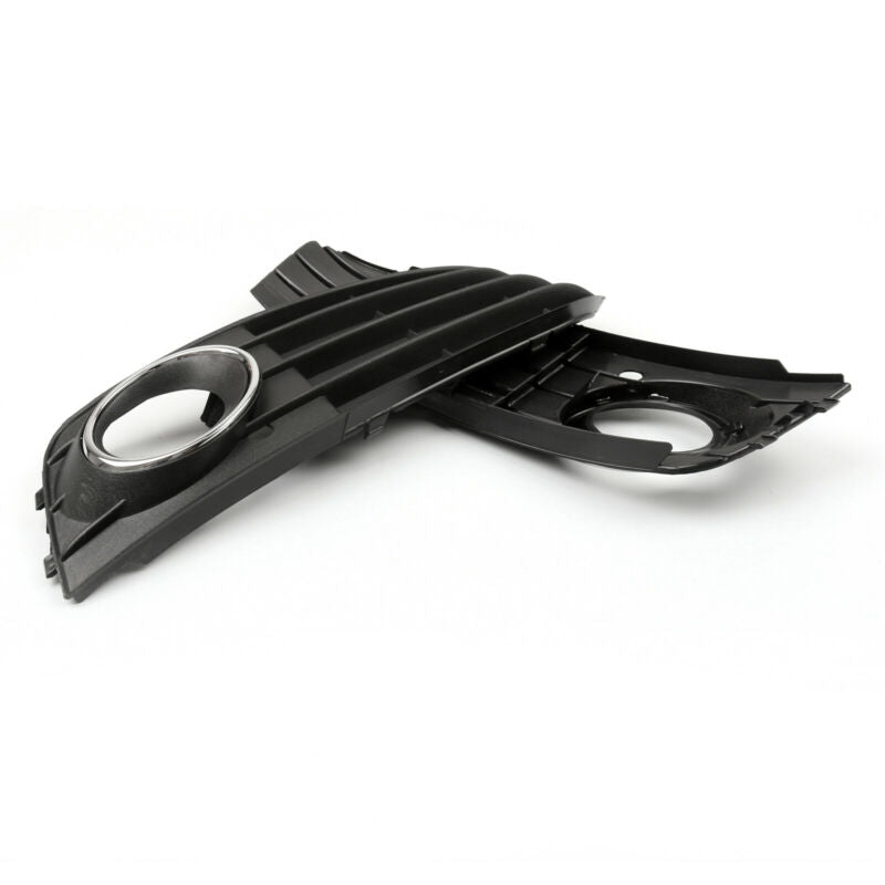 PALASER 2009-2011 Audi A4 B8 L+r Matte Black Front Bumper Fog Light Grille Cover - Image 4