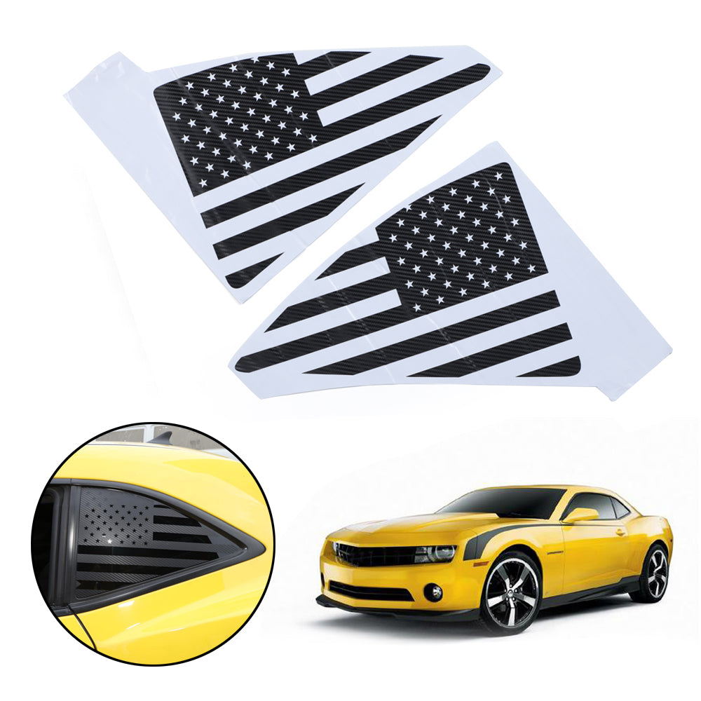 PALASER Rear Triangle Quarter Window Usa Flag Decal Sticker Trim For Camaro 2010-2015 - Image 4