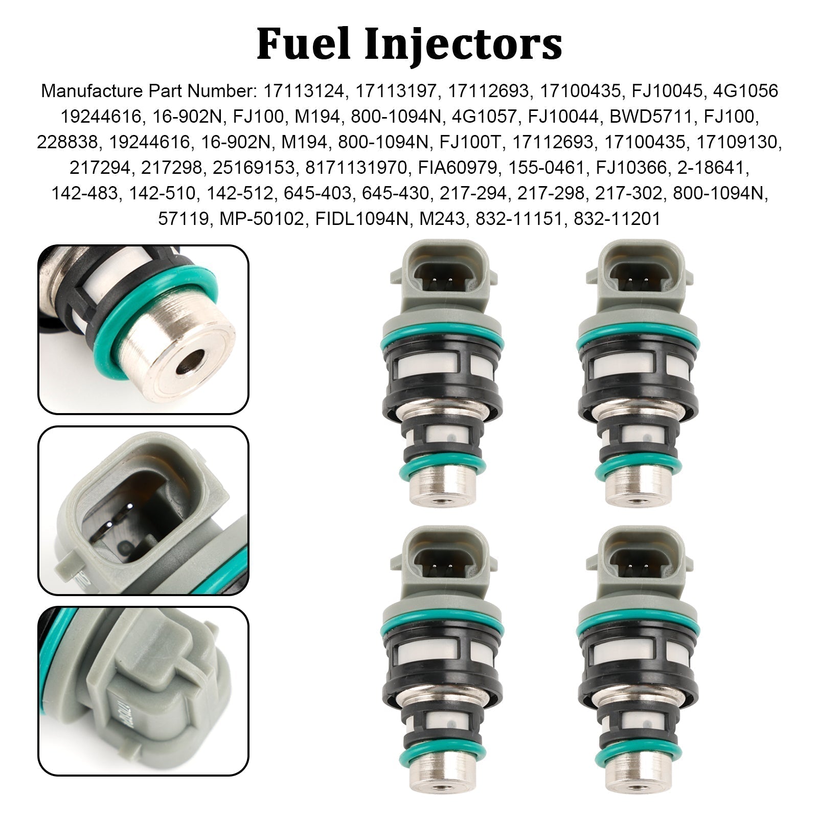 PALASER 1993-1996 Buick Century 4PCS Fuel Injectors 17113124 17113197 - Image 10
