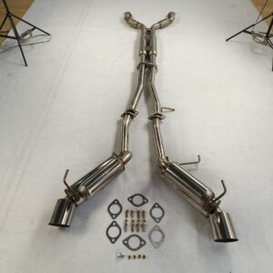 PALASER 4.5'' Rolled Muffler Tip Catback Exhaust System For Nissan 350Z G35 03-07 Coupe Dual