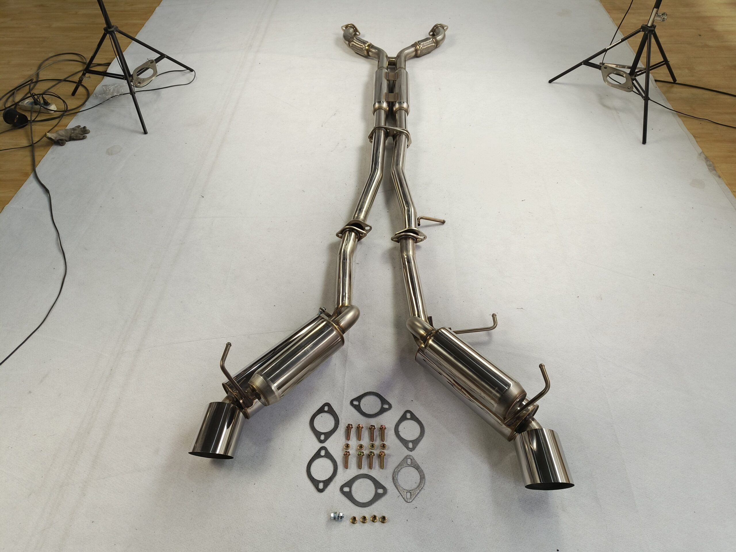 PALASER 03-07 Infiniti G35 Coupe 4.5'' Rolled Muffler Tip Catback Exhaust System