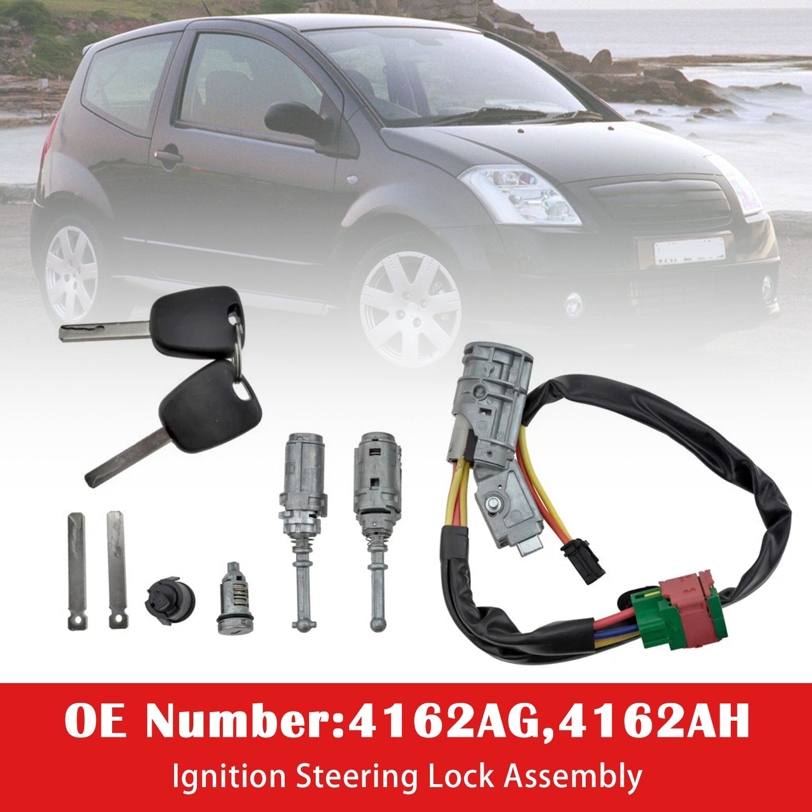 PALASER Ignition Steering Lock Assembly 4162AG For Citroen C2/C3 2003 - Image 4