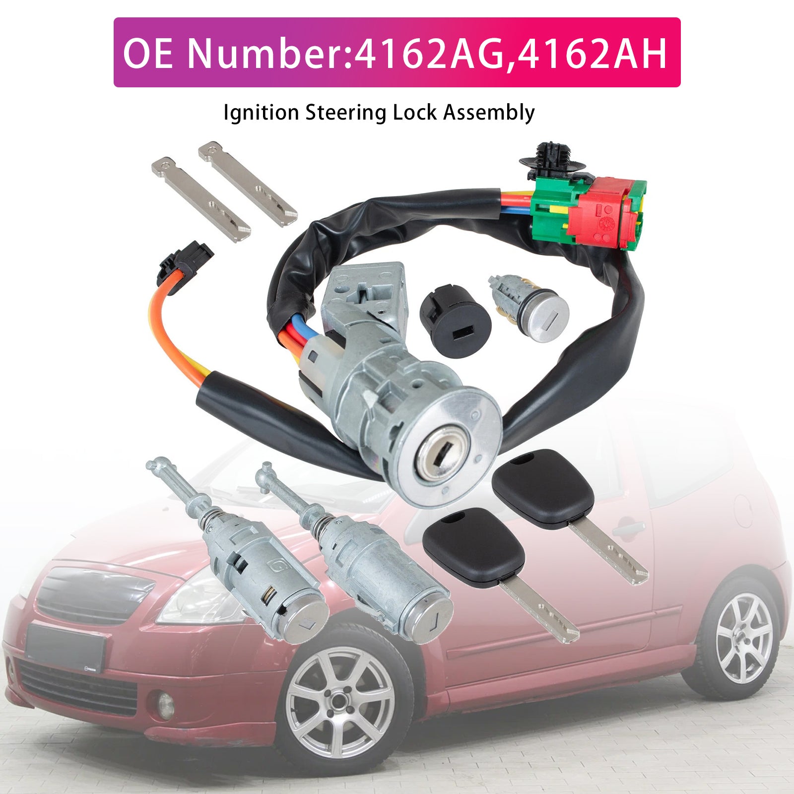PALASER Ignition Steering Lock Assembly 4162AG For Citroen C2/C3 2003