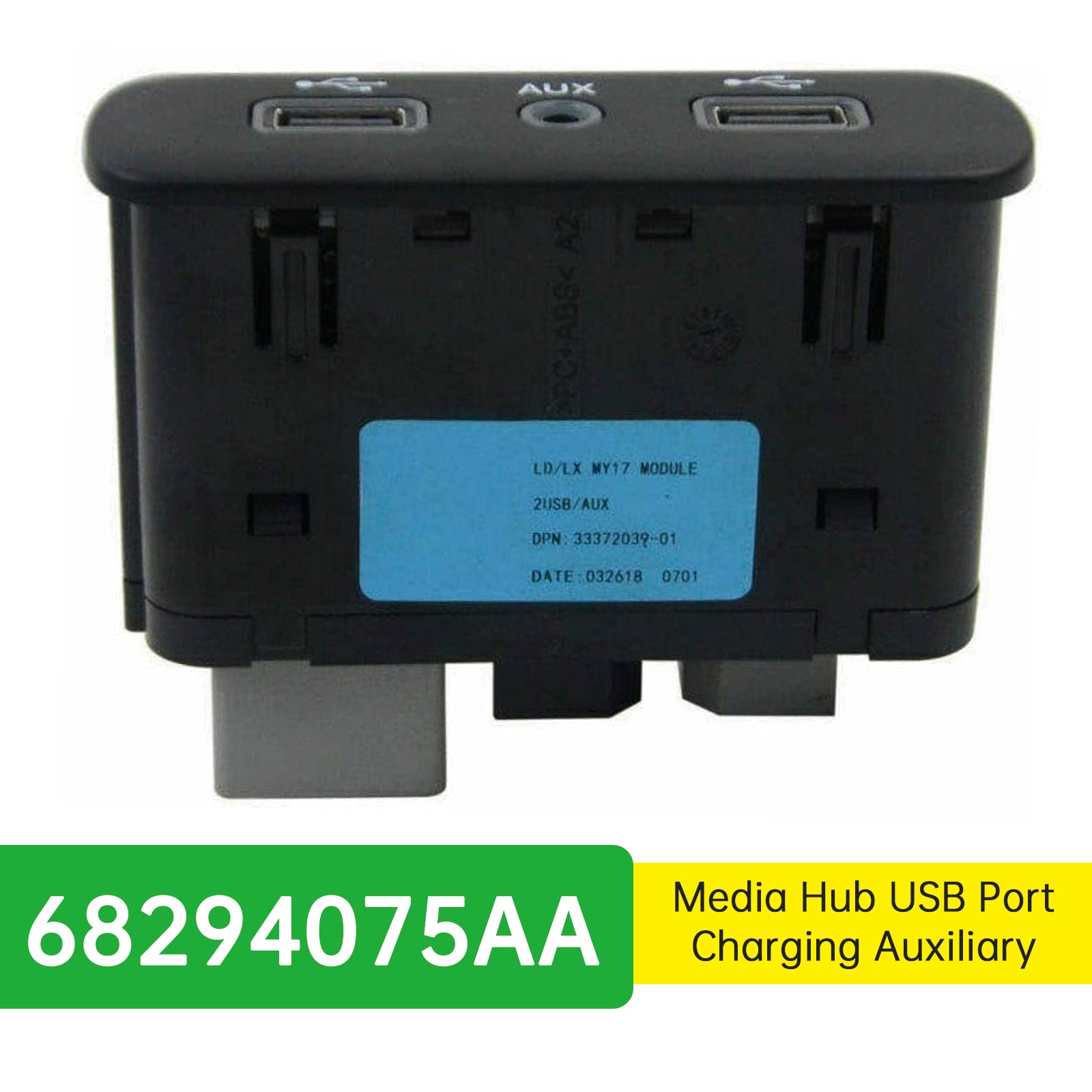 PALASER Media Hub Usb Port Charging Auxiliary For Chrysler Dodge 2017-2023 68294075AA - Image 5