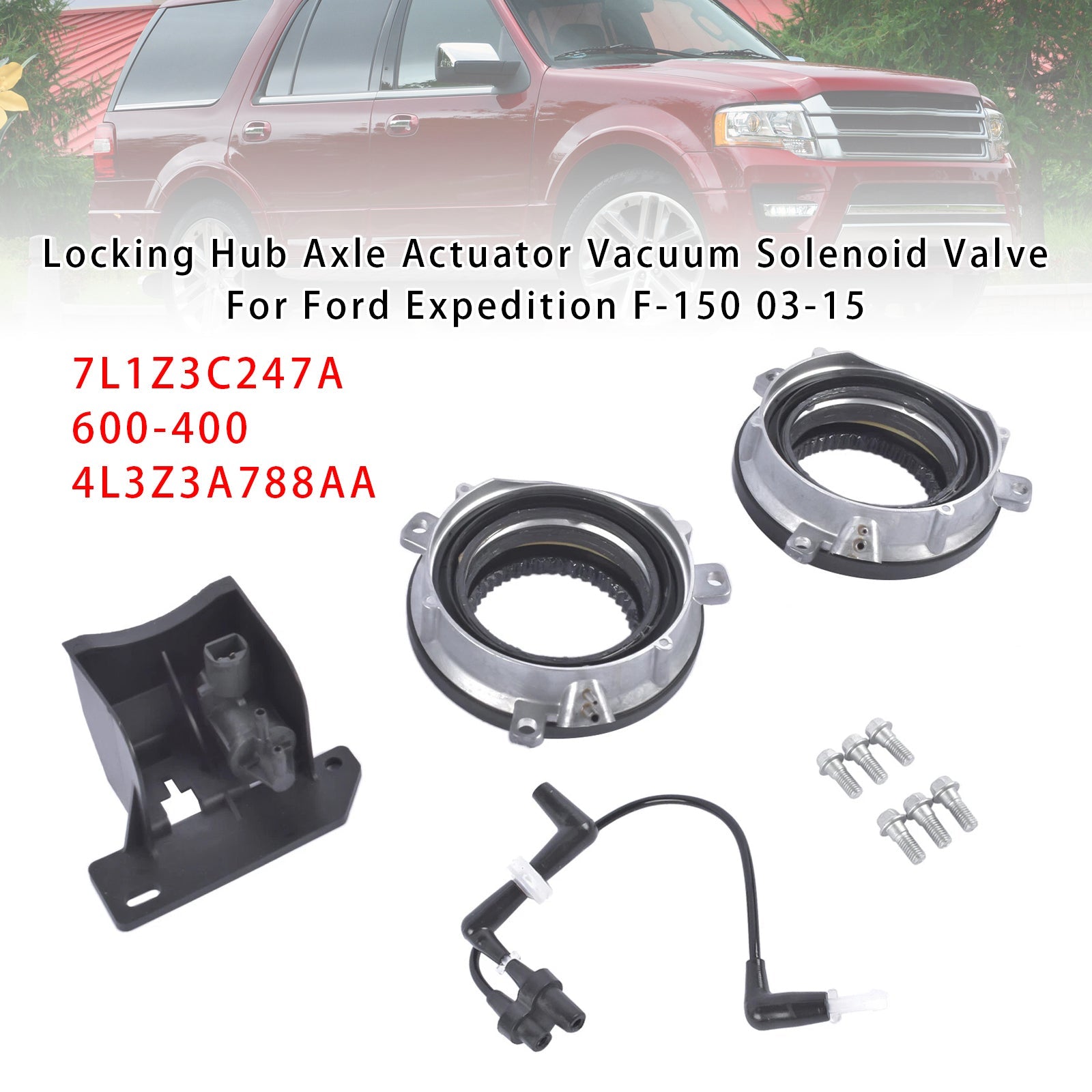 PALASER Locking Hub Axle Actuator Vacuum Solenoid Valve For Ford Expedition F-150 03-15