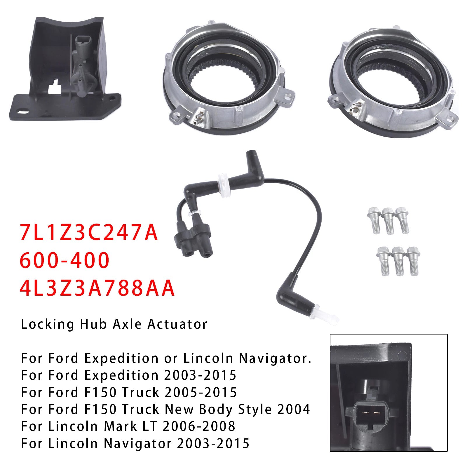 PALASER Locking Hub Axle Actuator Vacuum Solenoid Valve For Ford Expedition F-150 03-15 - Image 5