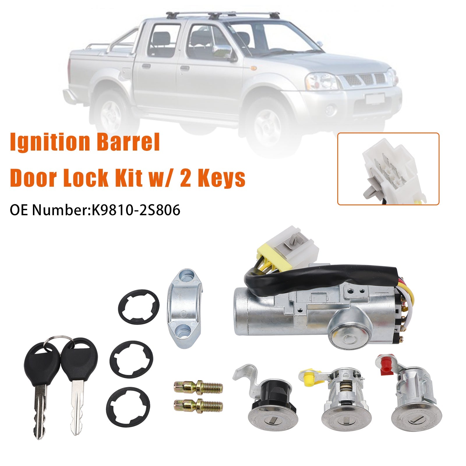 PALASER Ignition Barrel Door Lock Kit W/ 2 Keys K9810-2S806 For Nissan Navara D22 1997-2006 - Image 12