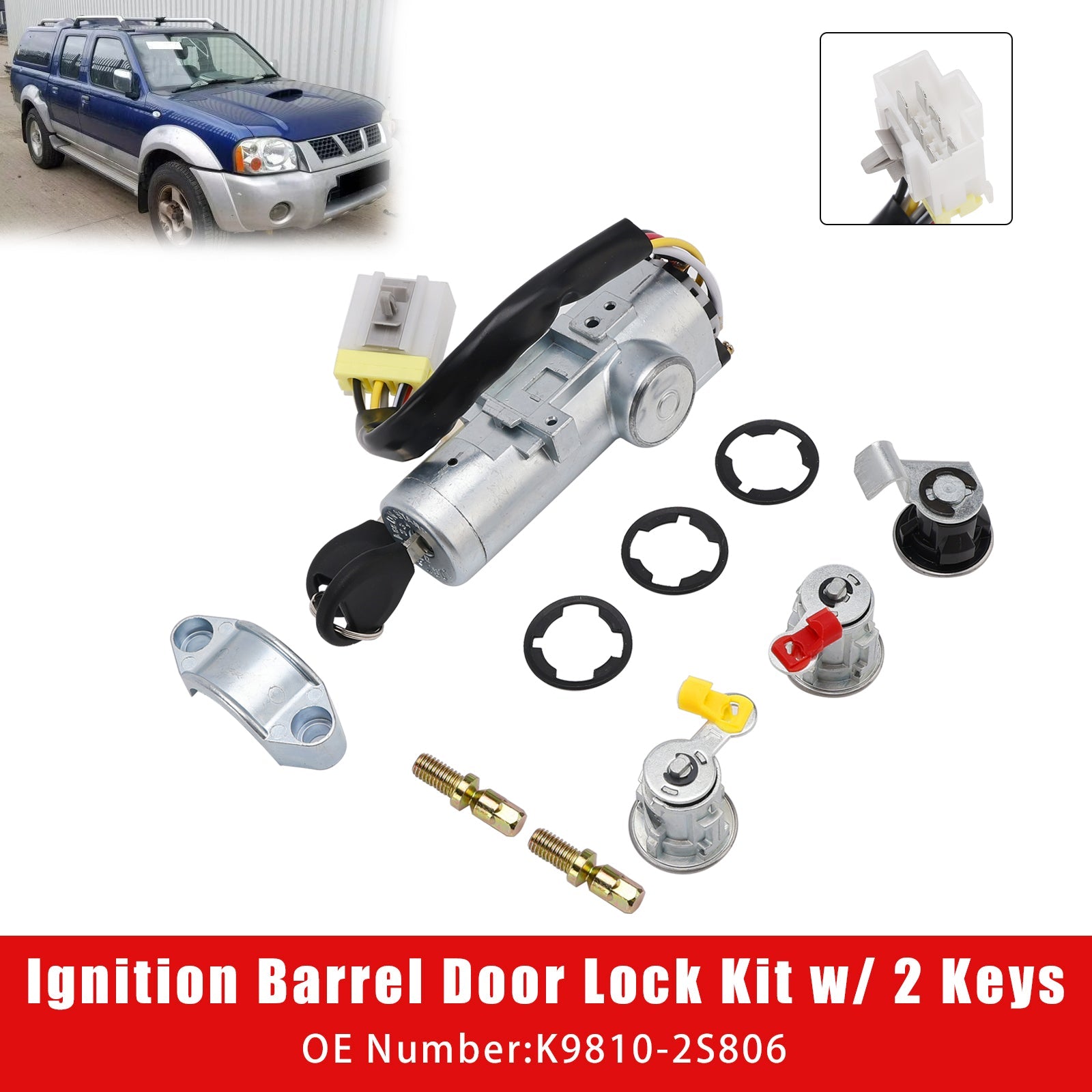 PALASER Ignition Barrel Door Lock Kit W/ 2 Keys K9810-2S806 For Nissan Navara D22 1997-2006 - Image 17
