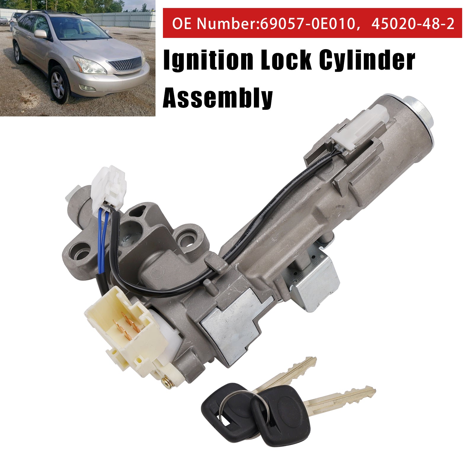 PALASER Ignition Lock Cylinder Assembly 2 Keys 69057-0E010 For RX330 RX350 RX400H 04-09 - Image 11