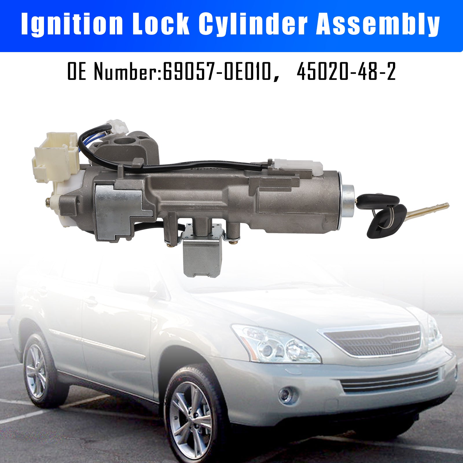 PALASER Ignition Lock Cylinder Assembly 2 Keys 69057-0E010 For RX330 RX350 RX400H 04-09 - Image 6