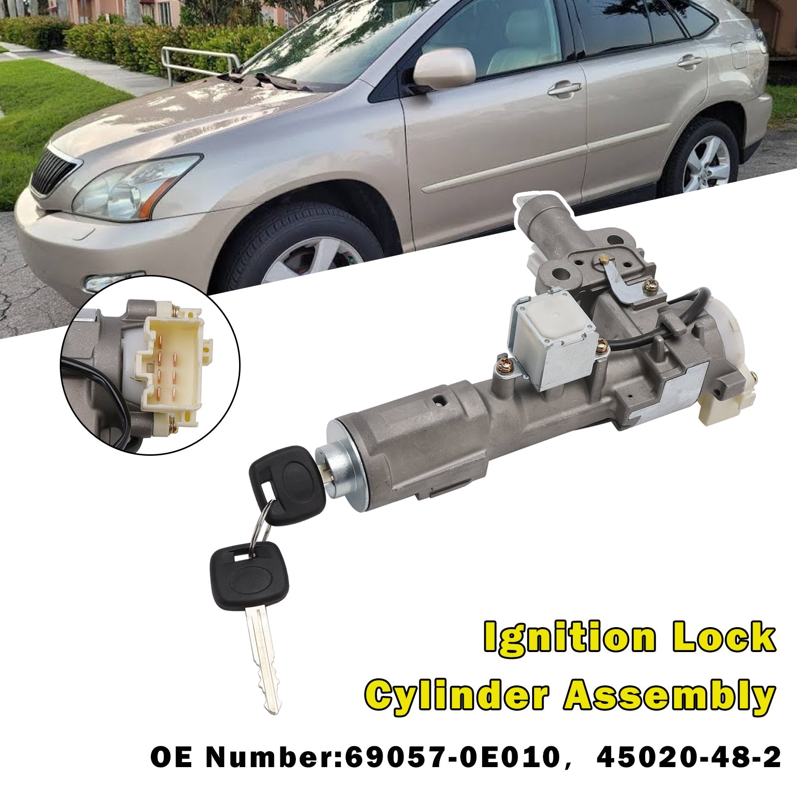 PALASER Ignition Lock Cylinder Assembly 2 Keys 69057-0E010 For RX330 RX350 RX400H 04-09 - Image 10