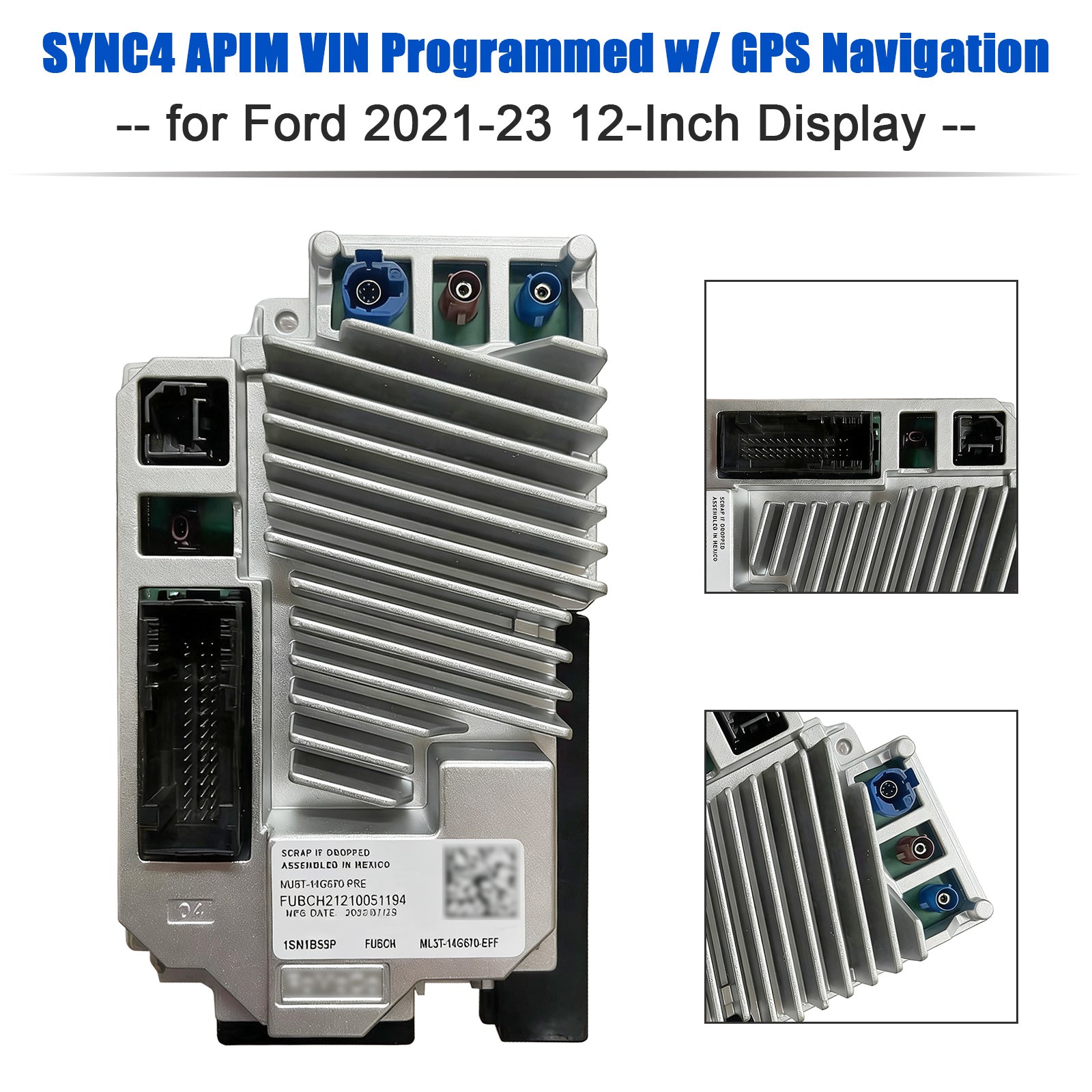 PALASER SYNC4 Apim Vin Programmed W/ Gps Navigation For Ford 2021-23 12-Inch Display - Image 3