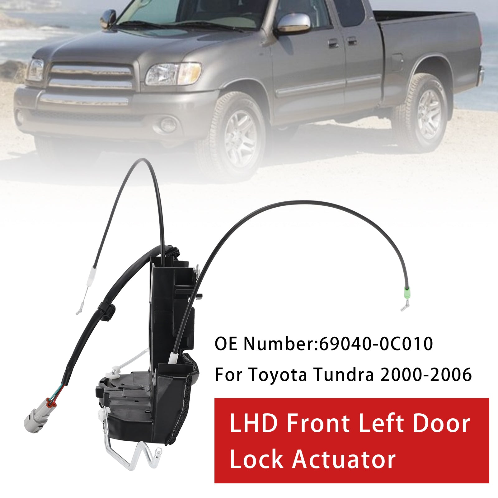 PALASER Front Left Driver Side Door Lock Actuator Assembly 69040-0C010 For Toyota Tundra 2000-2006 - Image 2