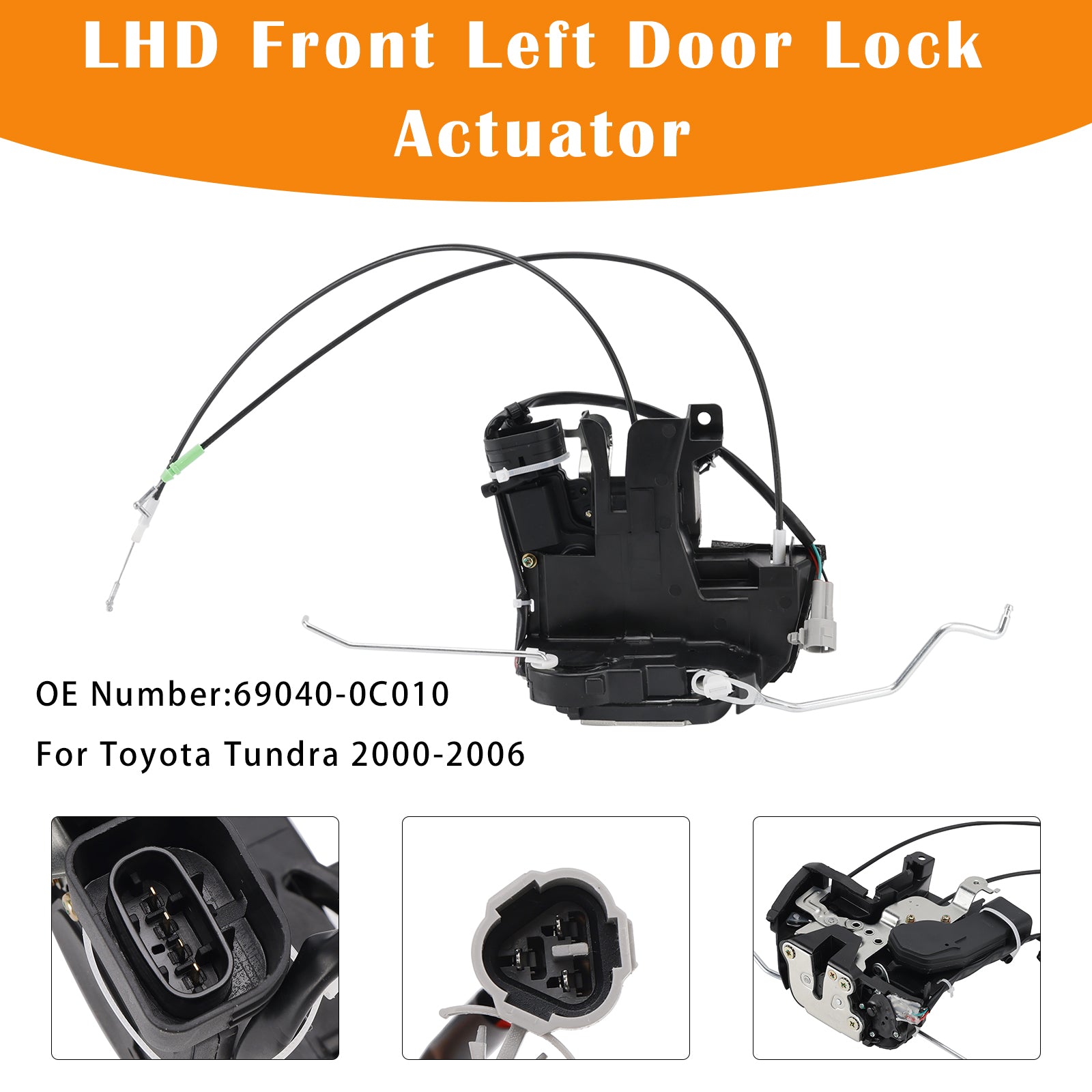 PALASER Front Left Driver Side Door Lock Actuator Assembly 69040-0C010 For Toyota Tundra 2000-2006 - Image 7