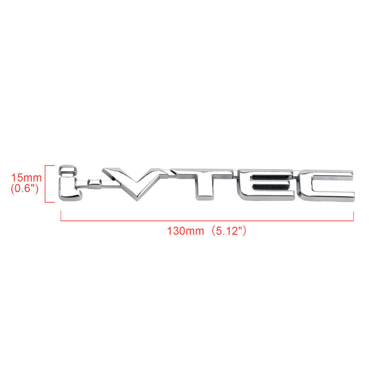 PALASER 3D Metal I-vtec Car Trunk Rear Turbo Fender Emblem Badge Decals Stickers Silver - Image 2