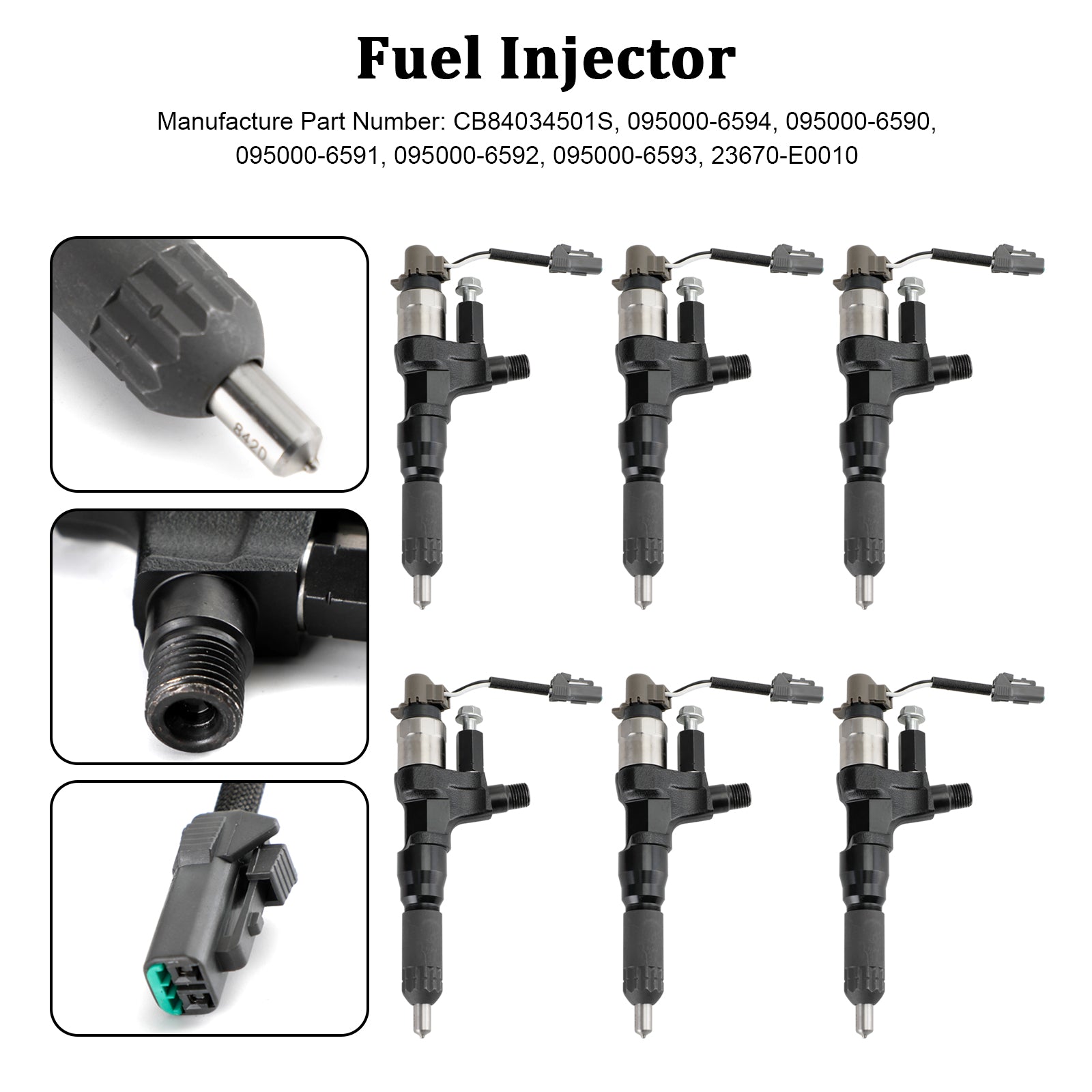 PALASER Denso 6590 6591 6592 6593 6594 6595 6596 6597 6PCS Fuel Injectors 095000-6593 CB84034501S 095000-6594 - Image 10