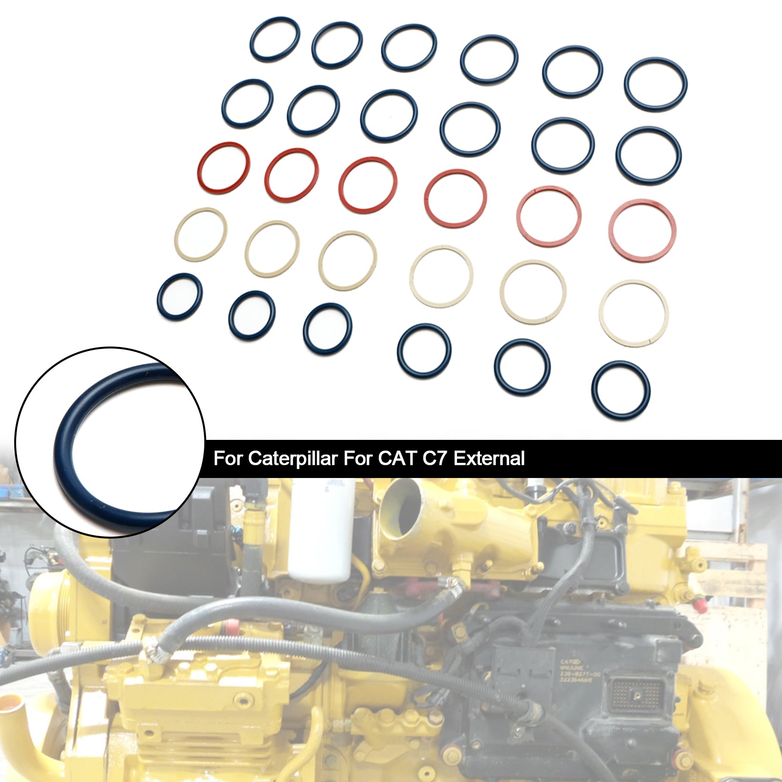 PALASER Caterpillar C7 Fit Cat C7 External 6PCS Fuel Injectors Seal O-ring Kit - Image 4