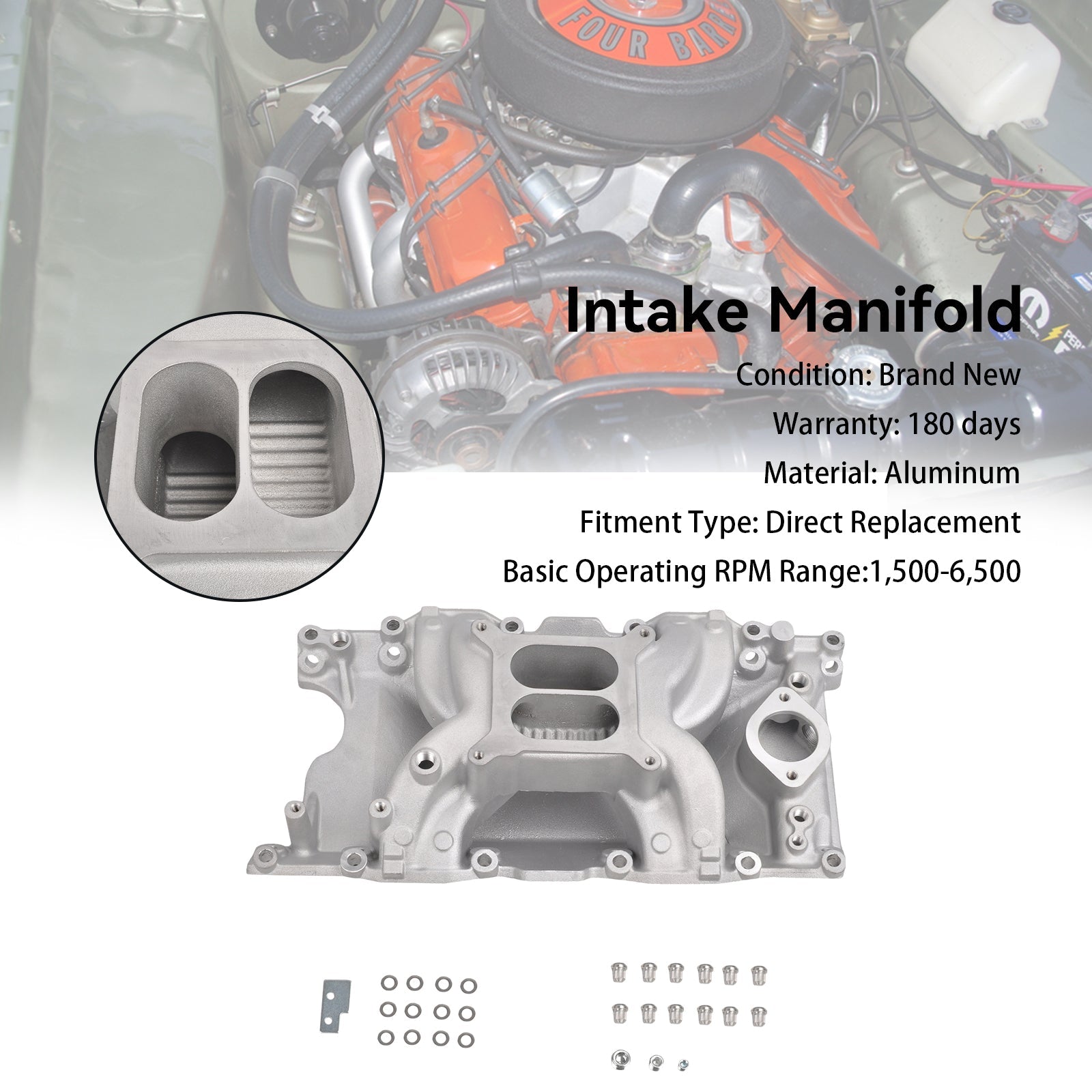 PALASER 1967-2003 Chrysler/mopar Small Block 318 340 360 Aluminum Intake Manifold - Image 7