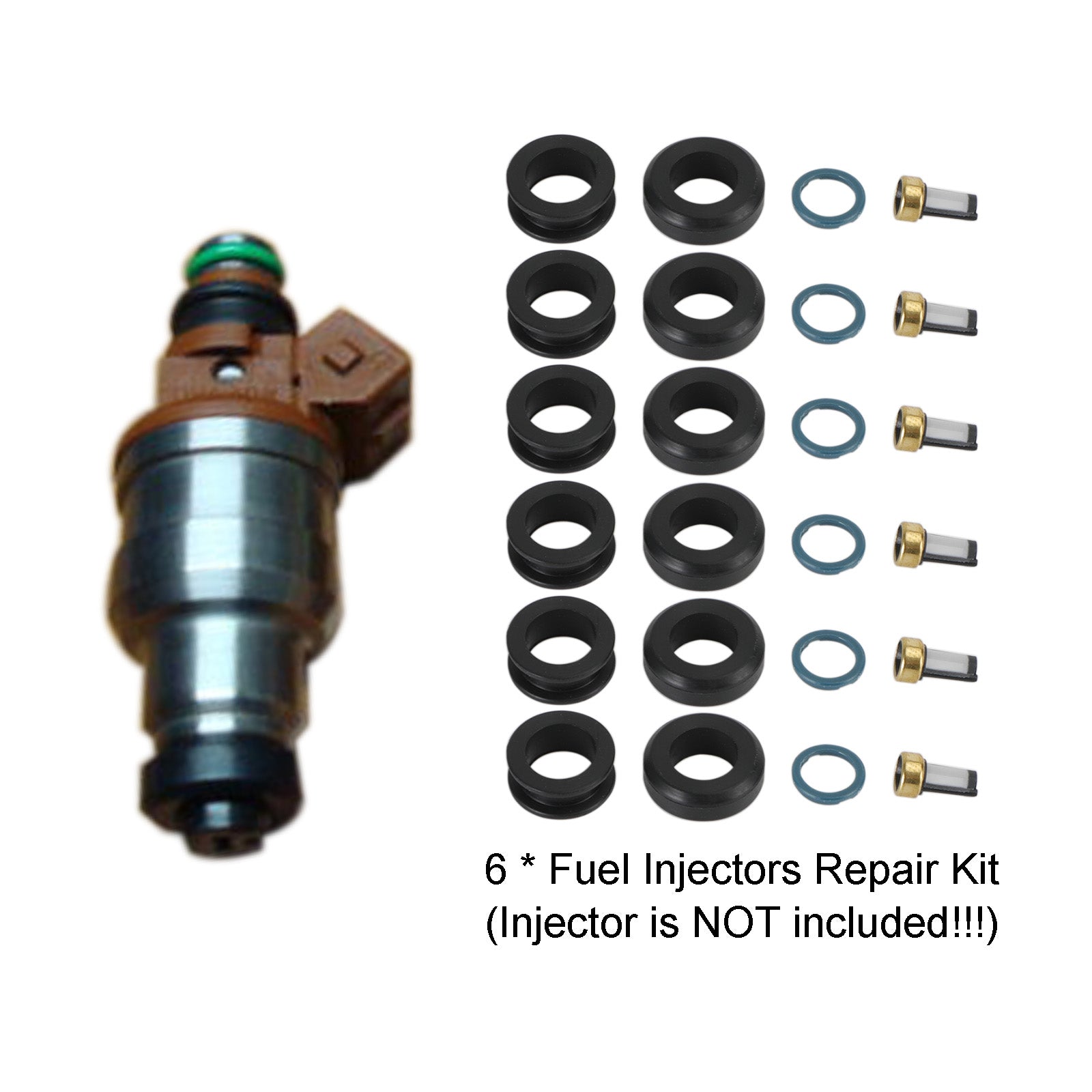 PALASER Dodge Stealth 1991-1996 6PCS Fuel Injectors Seal O-ring Kit 18-10066 INP-014 MD164888 - Image 4