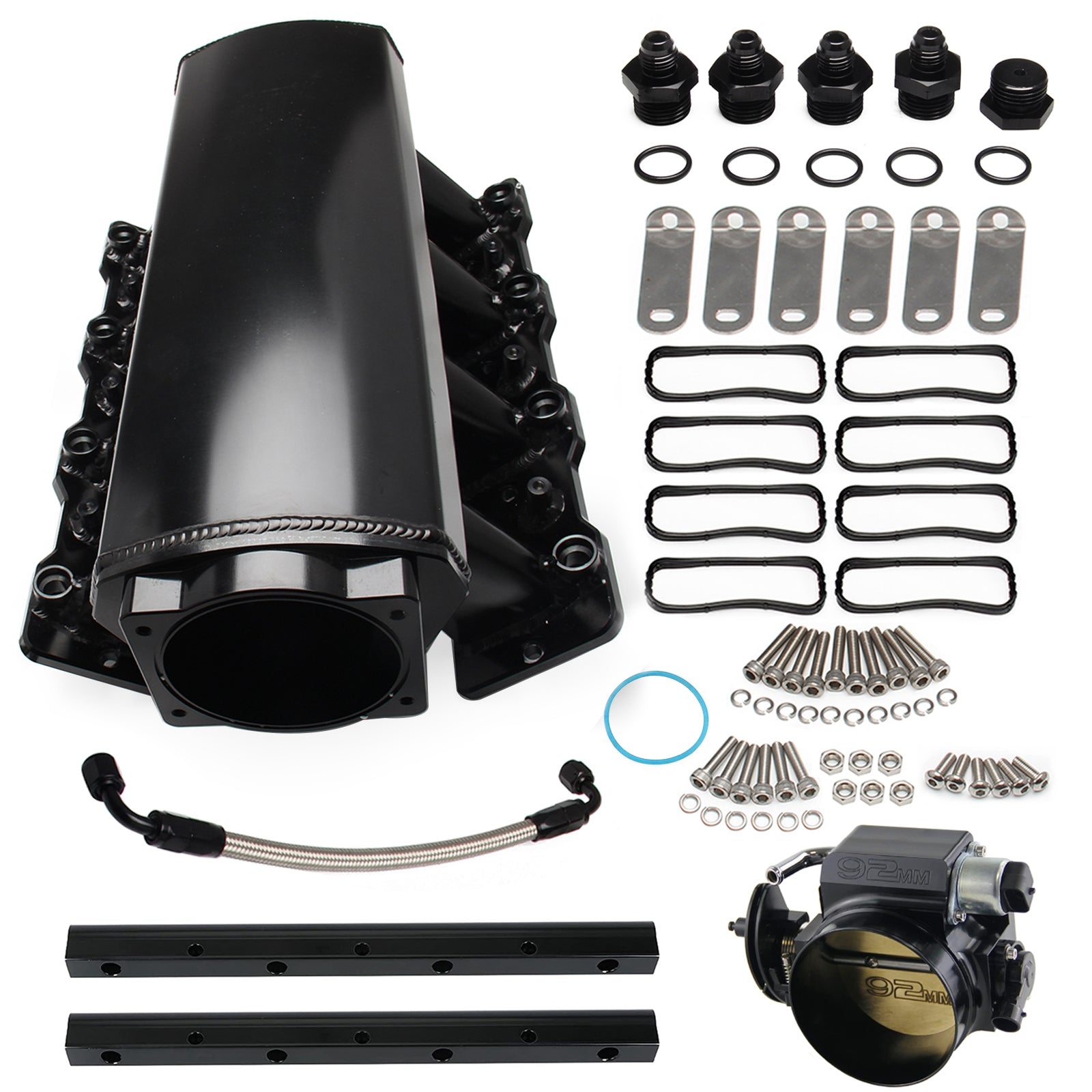 PALASER 92MM Intake Manifold W/ Fuel Rails Cathedral Port Fit LS1 LS2 LS6 6.0L 5.3L 4.8L - Image 16
