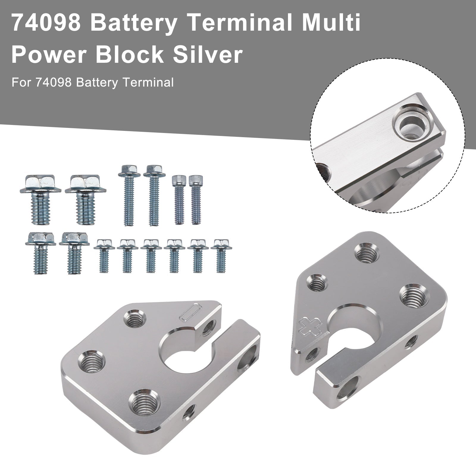 PALASER 74098 Battery Terminal Multi Power Block Silver