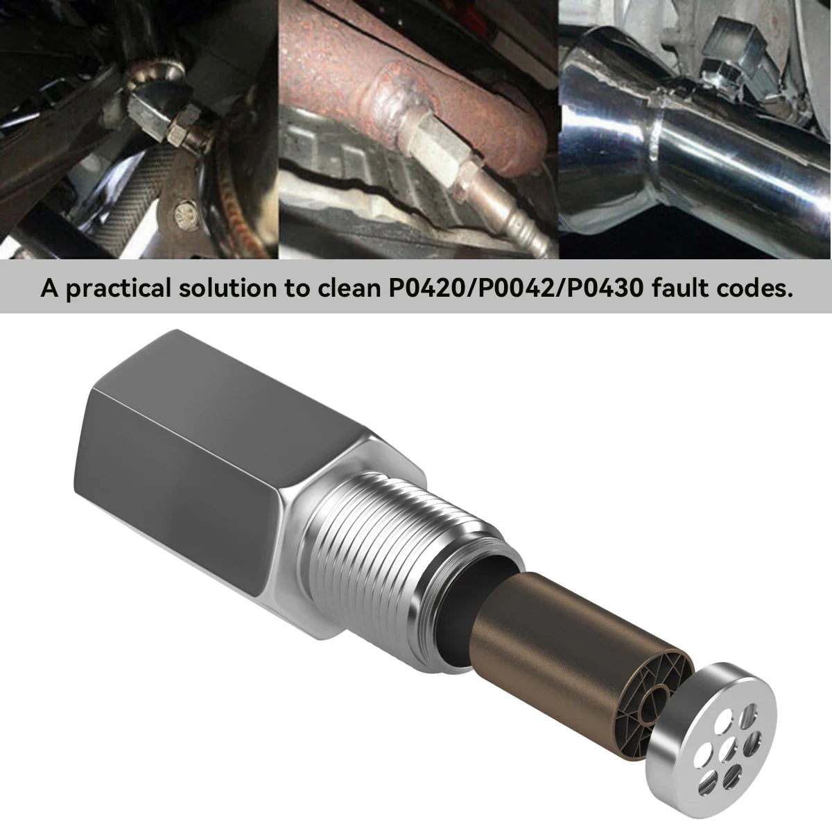 PALASER O2 Sensor Cel Spacer Check Engine Light Adapter Cel Eliminator Mini Catalytic Converter Universal All Models Euro 5 Standard - Image 3