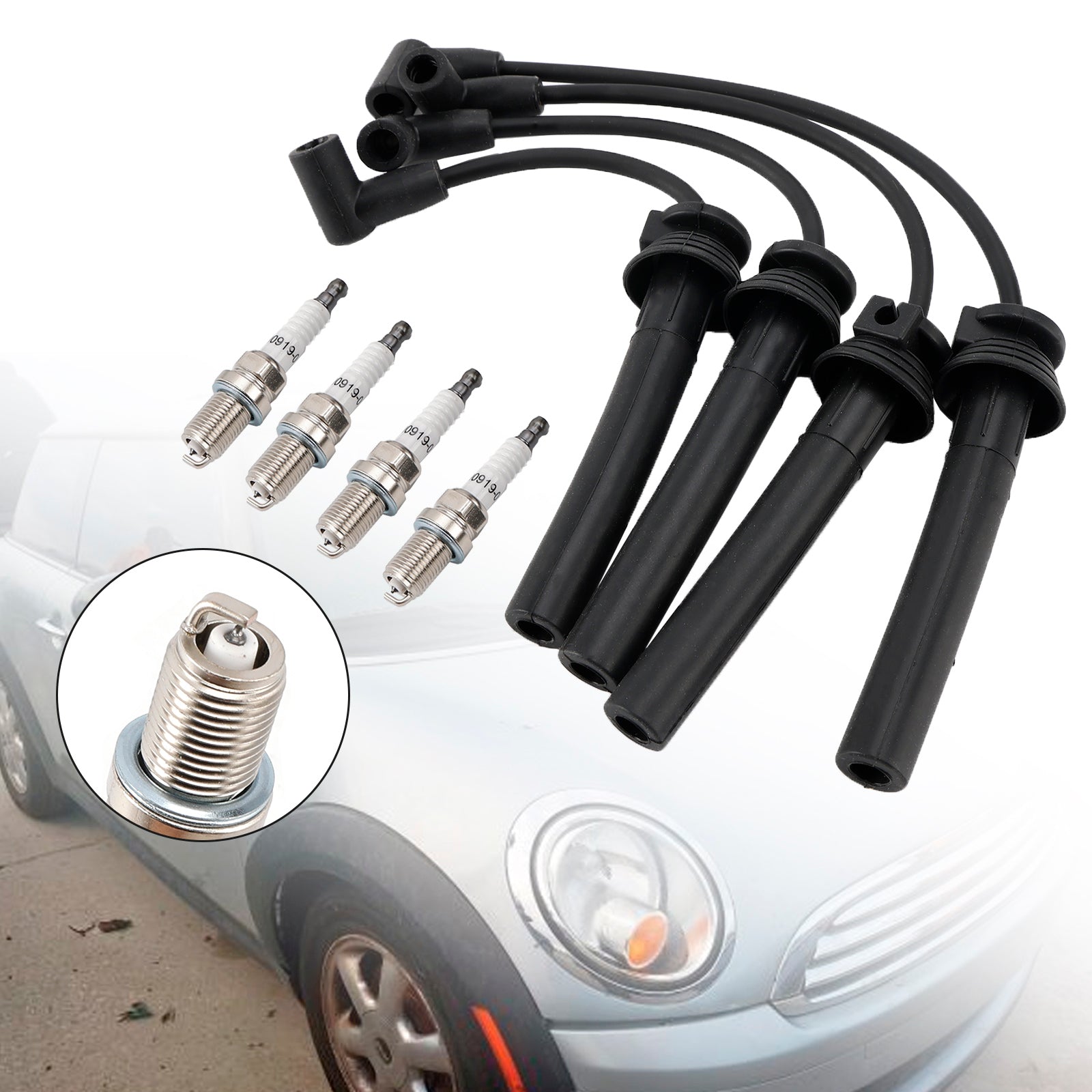 PALASER 4PCS Spark Plugs Wire Set 54058 For Mini Cooper S 2002-2008-L4 1.6L