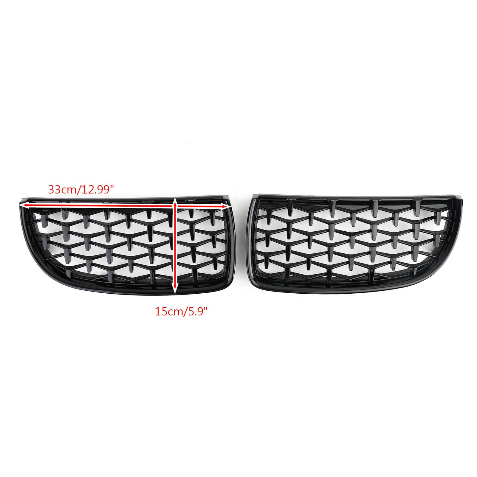PALASER Meteor Black Kidney Grill Mesh Grille Fit BMW E90 3 Series Sedan 2005-2008 - Image 2