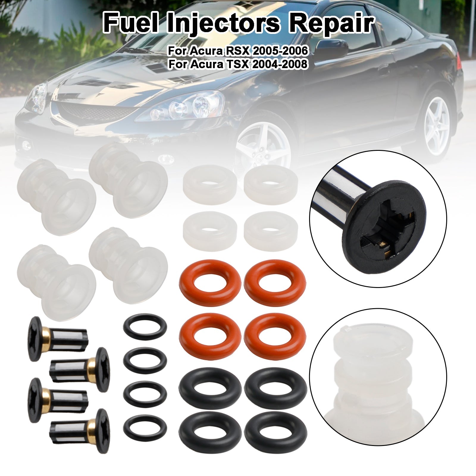 PALASER 2004-2008 Acura Tsx Fuel Injector Repair O-rings Seals Kit 16450-PRB-A01 - Image 4