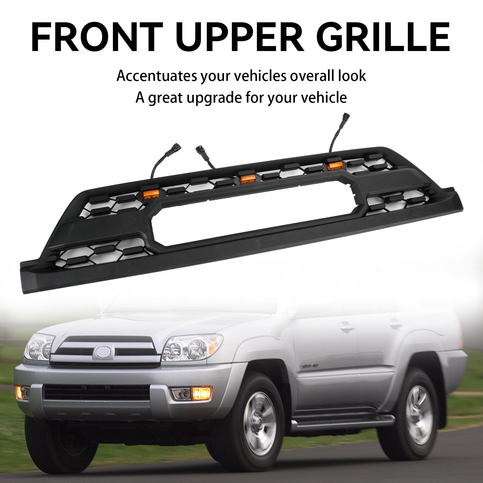 PALASER 2002-2005 Toyota 4Runner All Models Trd Pro Style W/led Light Front Bumper Grill - Image 5