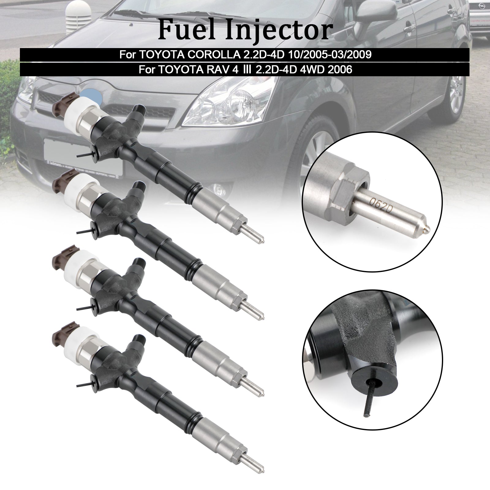 PALASER 2006 Toyota Rav 4PCS 2.2D-4D 4WD 4PCS Fuel Injectors 095000-6041 095000-6042 - Image 8