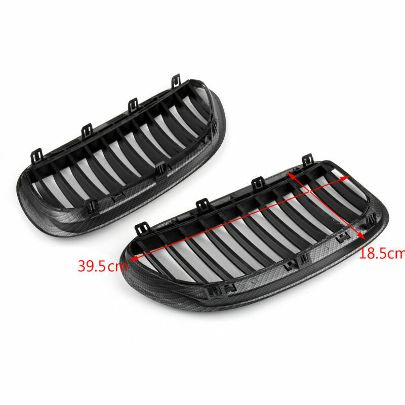 PALASER Front Kidney Grille Carbon For BMW E63/E64 M6 04-10 2 Door Convertible Coupe - Image 2