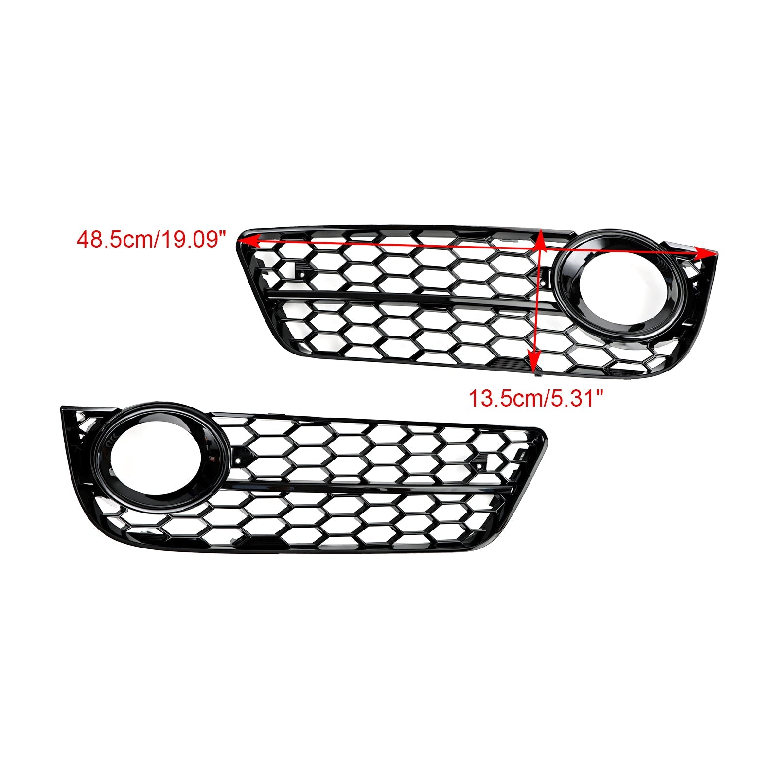 PALASER 2007-2011 Audi A5 Standart Style Pair Honeycomb Front Fog Lamp Cover Grill 1522024 - Image 2
