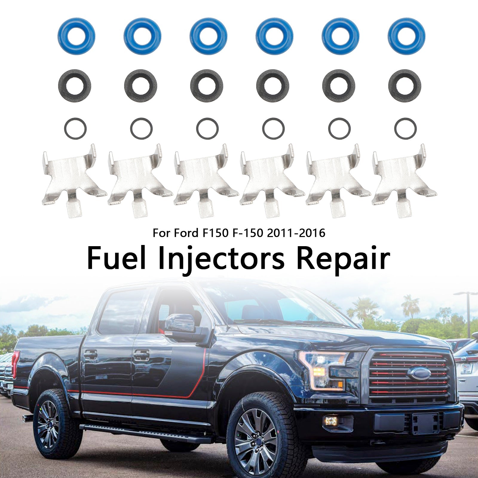 PALASER 2011-2016 Ford F150 3.5L Turbo Ecoboost 6Pcs Fuel Injector Repair Seal Kit BL3Z9F593B CM5202 - Image 5