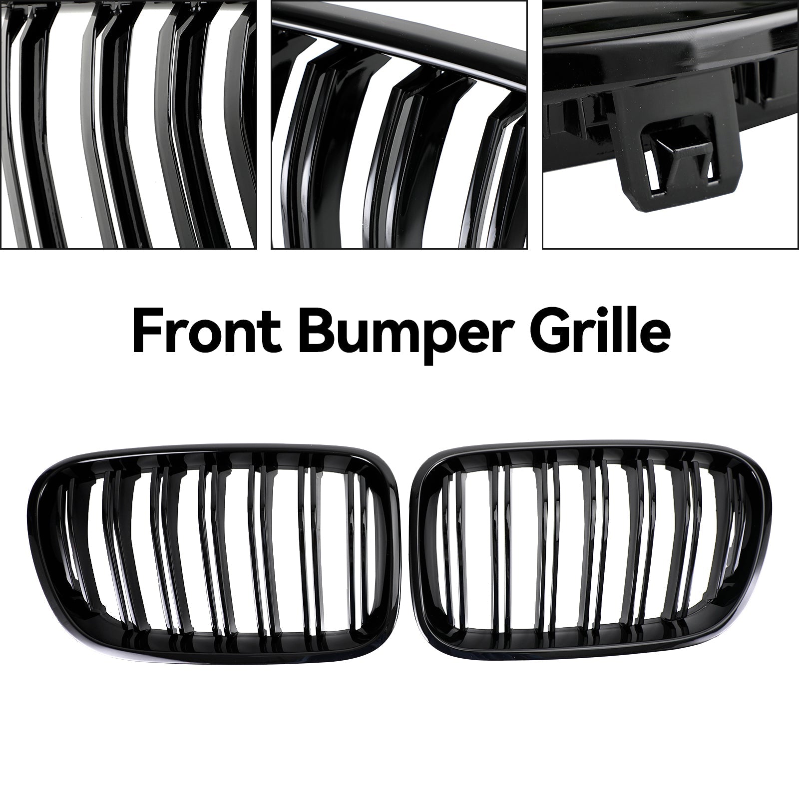 PALASER 2010-2014 BMW X3 F25 Pre-facelift Gloss Black Front Bumper Kidney Grill 51712297589 51117210725 - Image 8