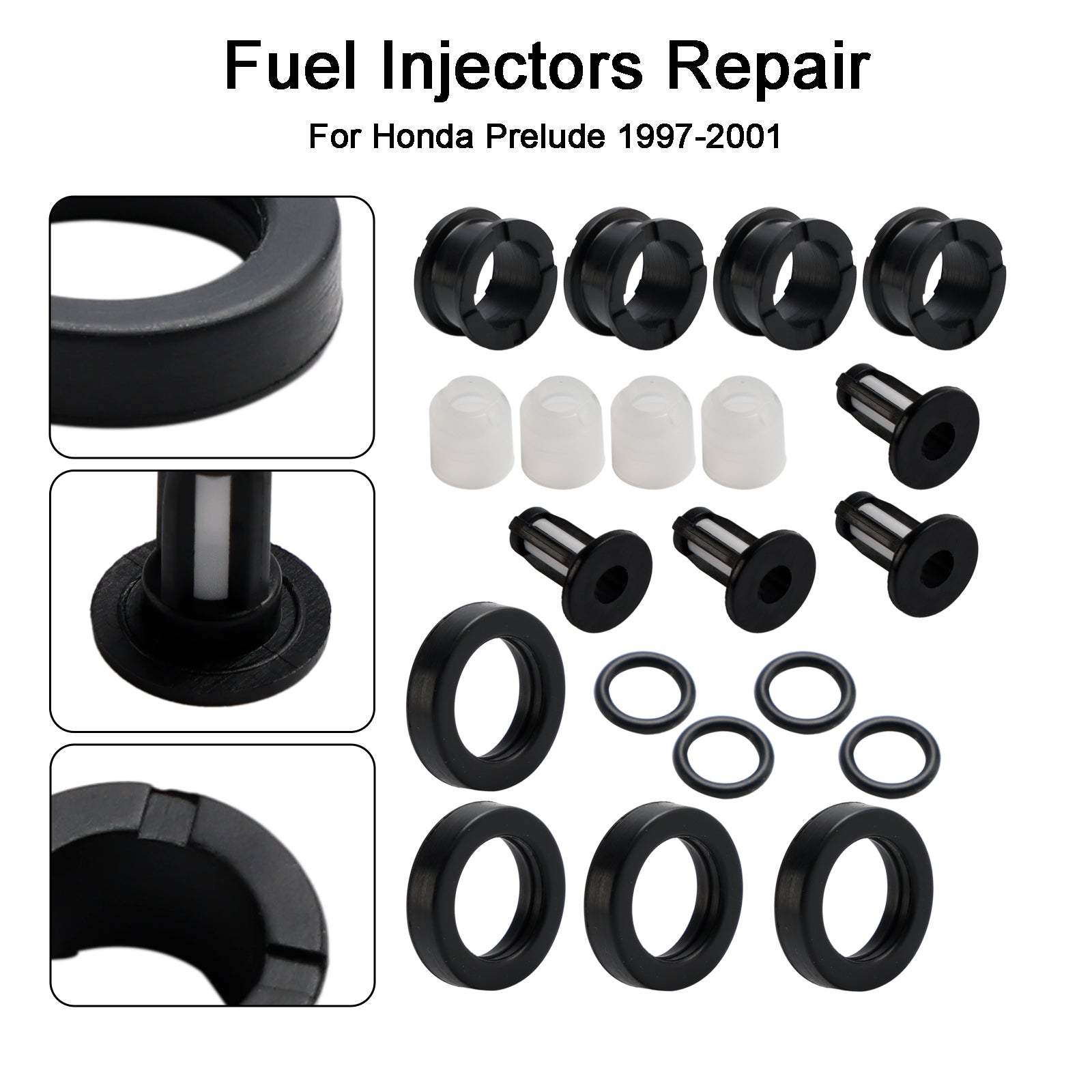 PALASER 1997-2001 Honda Prelude 2.2 Fuel Injector Repair Service Kit H22A4 FJ582 - Image 6