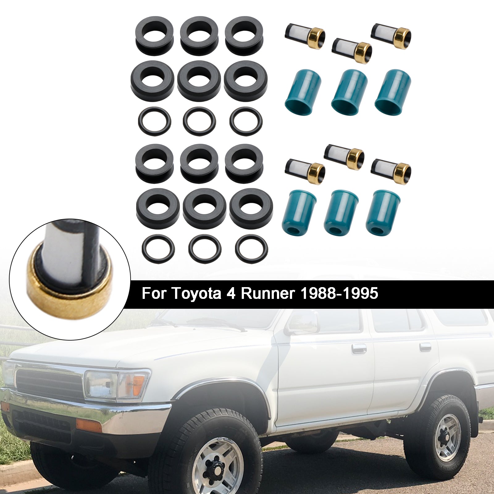 PALASER 1988-1995 Toyota 4 Runner 3VZE Truck Fuel Injector Repair Seal Rebuild Kit 4-319 - Image 4