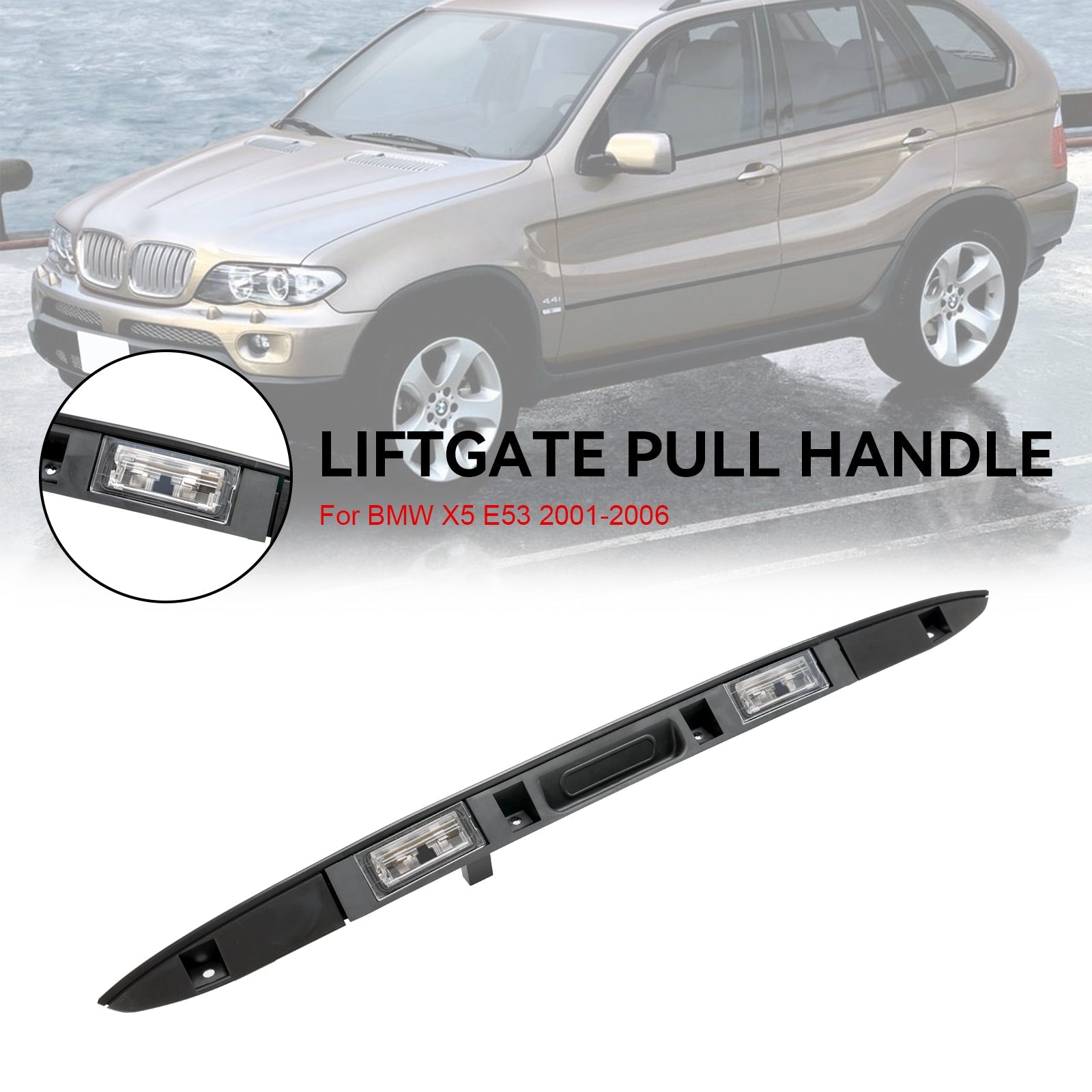 PALASER 2001-2006 BMW X5 E53 Trunk Lid Licence Plate Grip With Key Button 51137170676 51137061247 51138243767 - Image 6