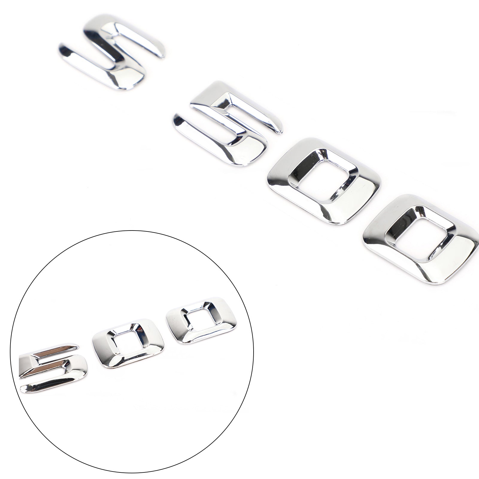 PALASER Rear Trunk Emblem Badge Nameplate Decal Letters Numbers Fit Mercedes S500 Chrome - Image 3